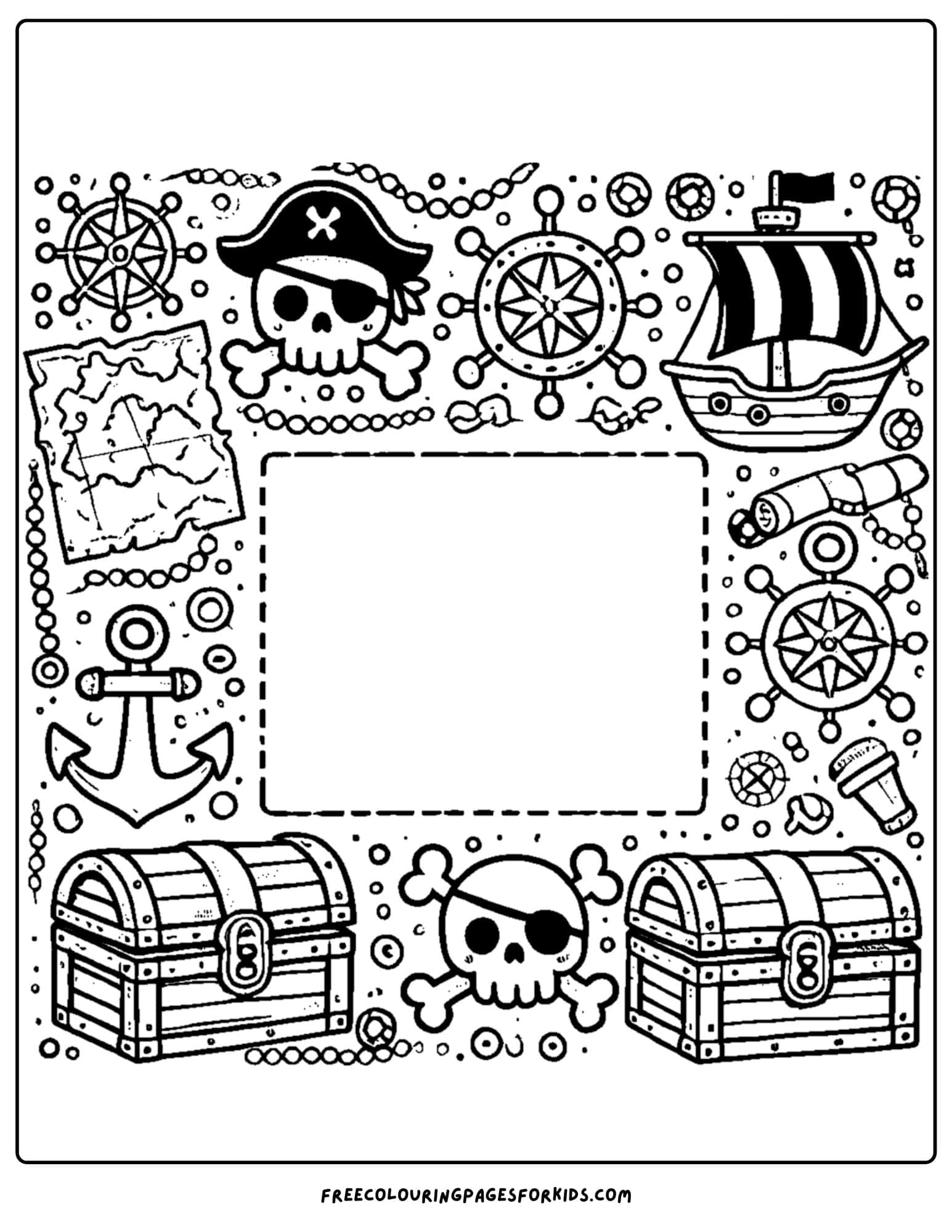 winter themed page pirate coloring page