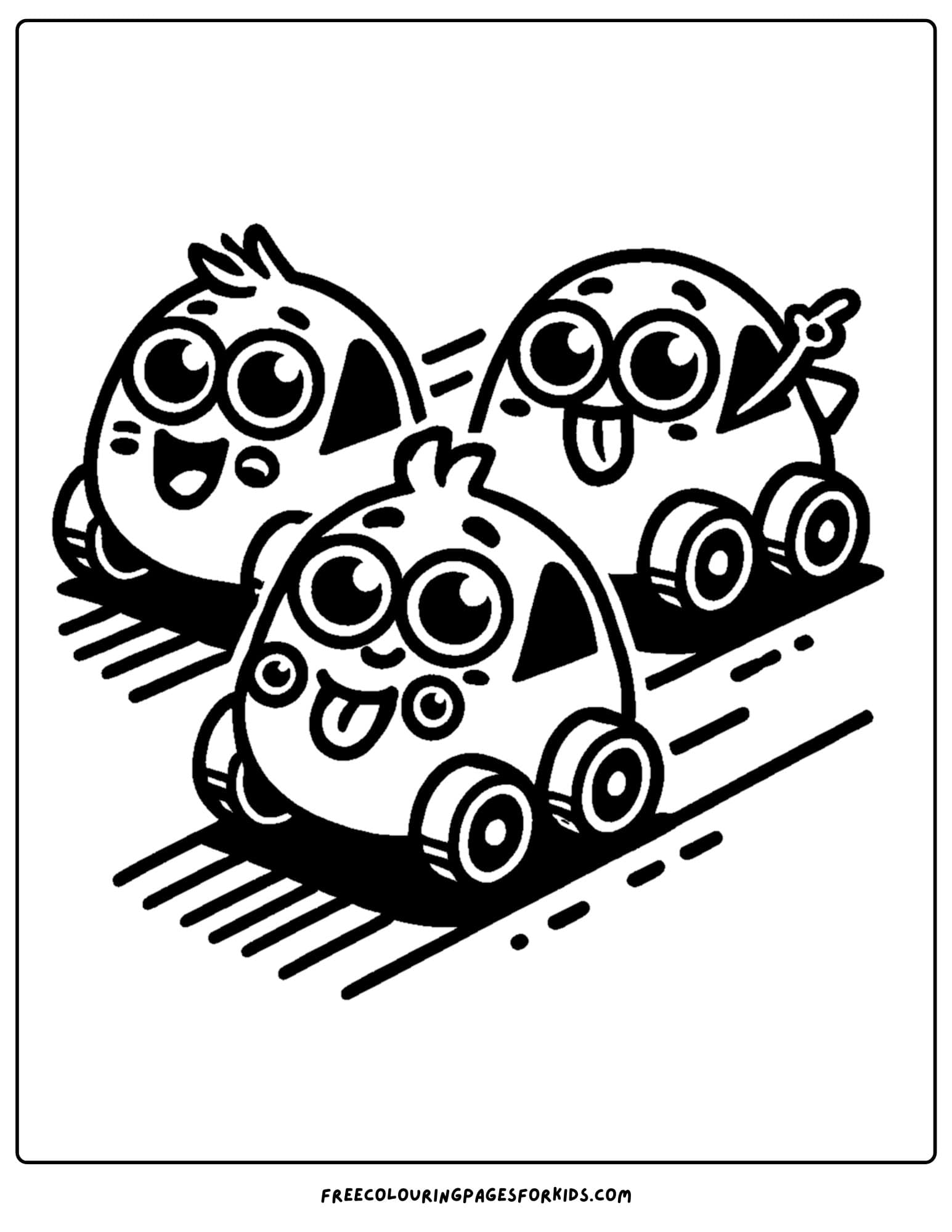 race car silly cars coloring page