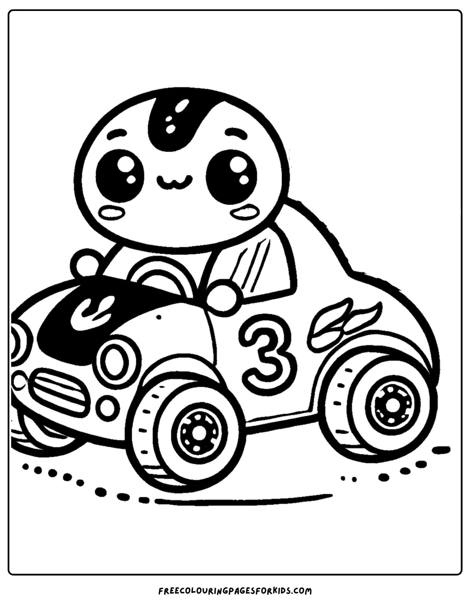 race car with flame decal coloring page