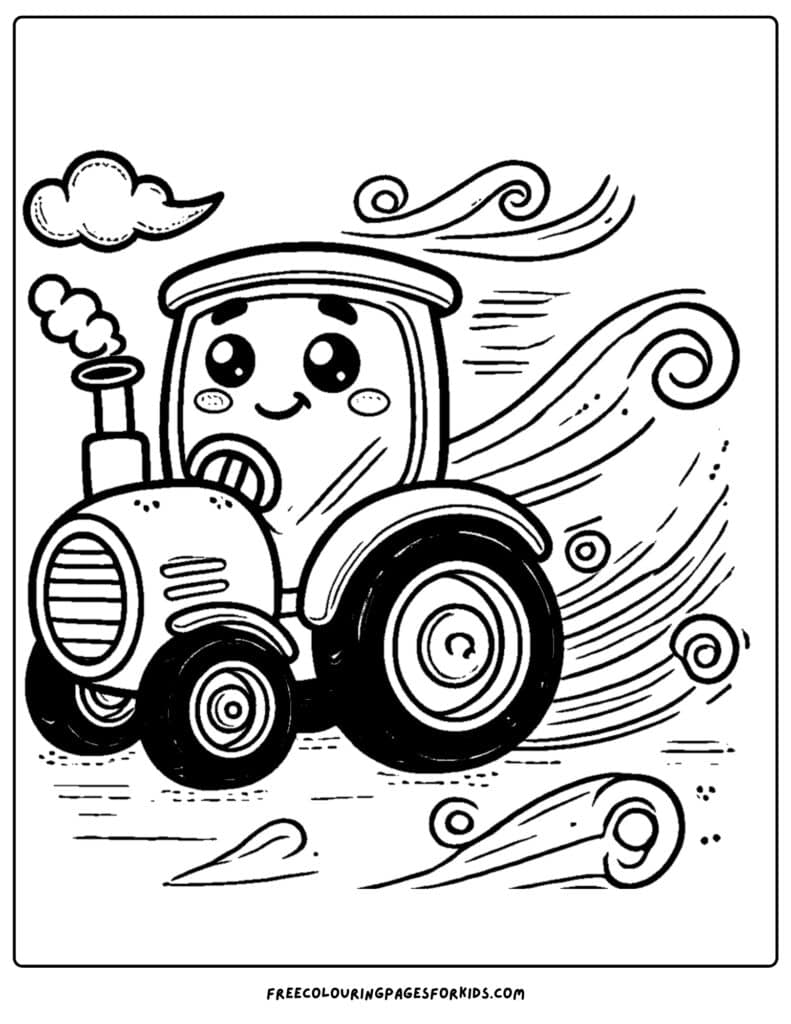 Colouring Page Racing Tractor 29 Tractor Coloring Pages