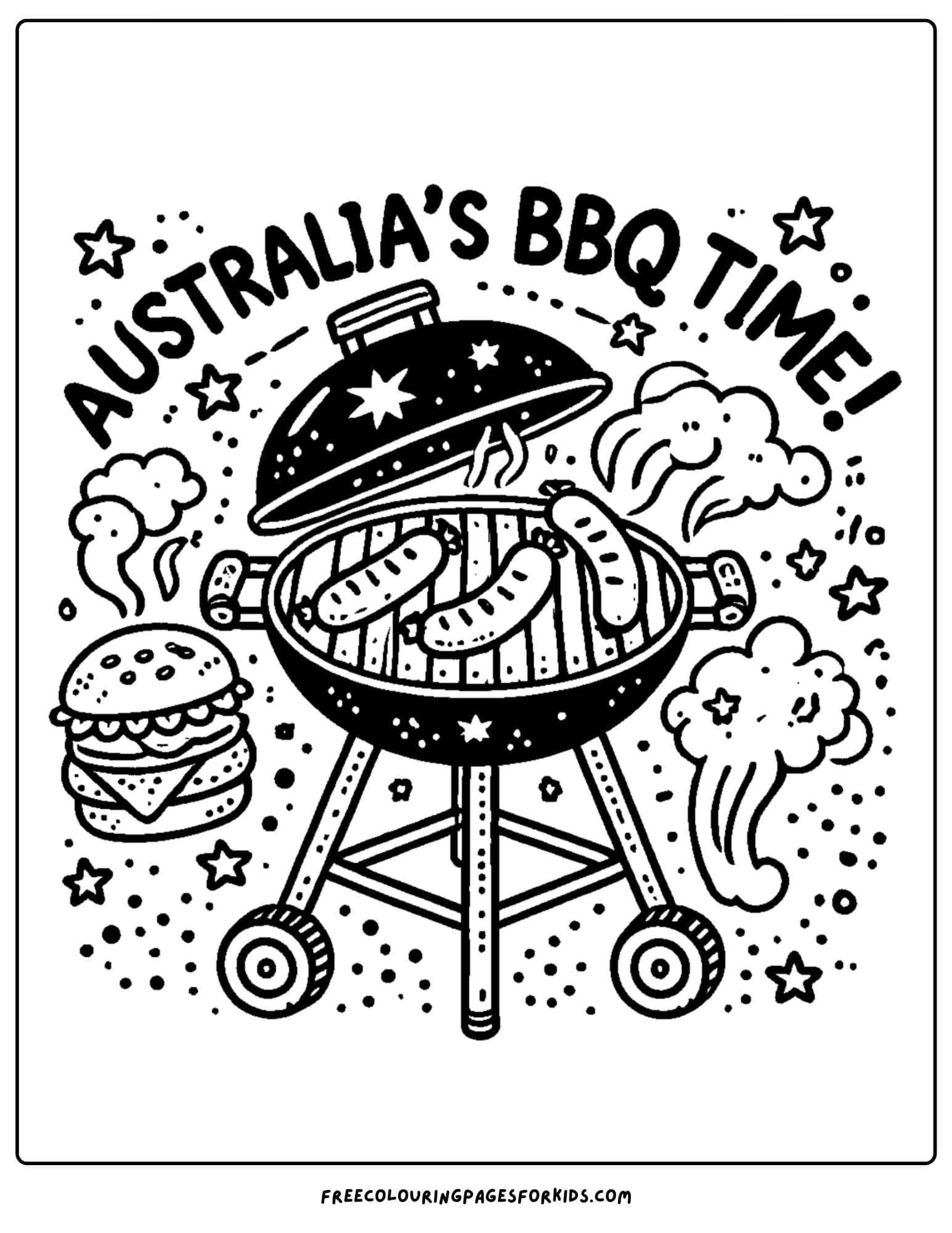 australia day bbq coloring page