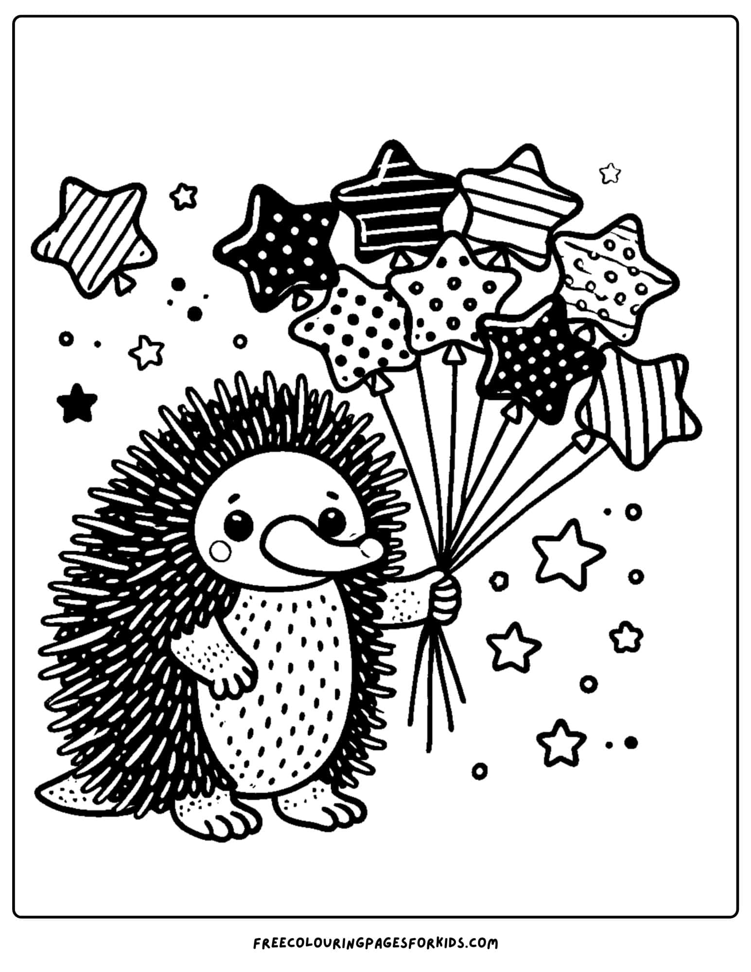 australia day echidna coloring page