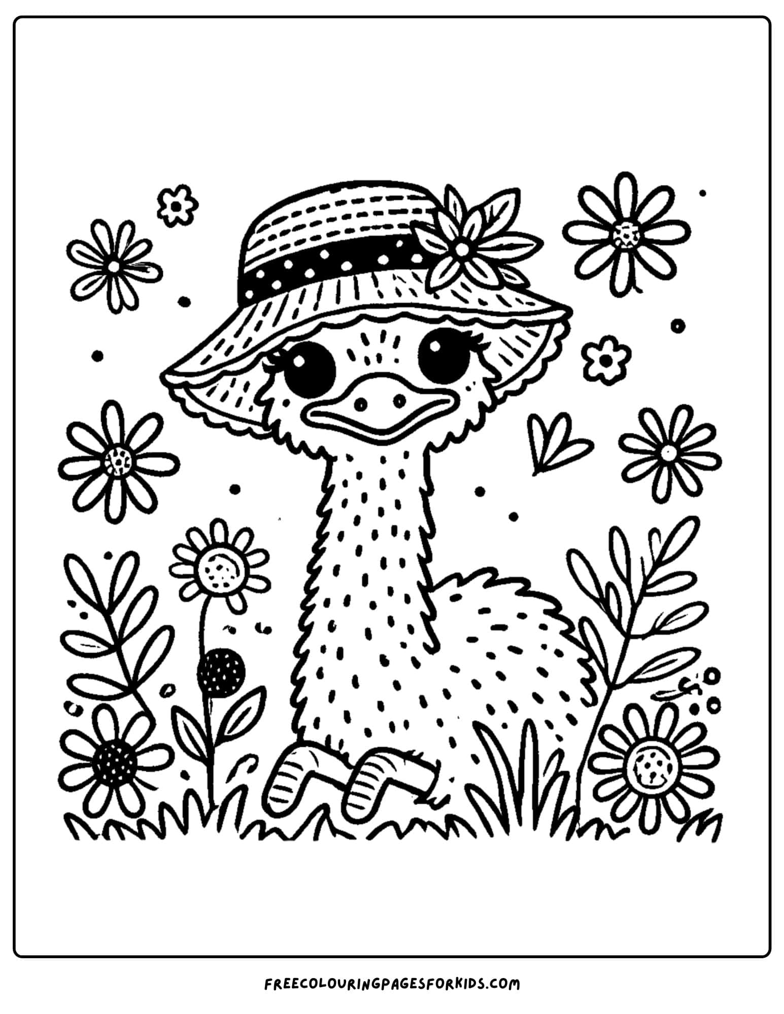 australia day emu coloring page