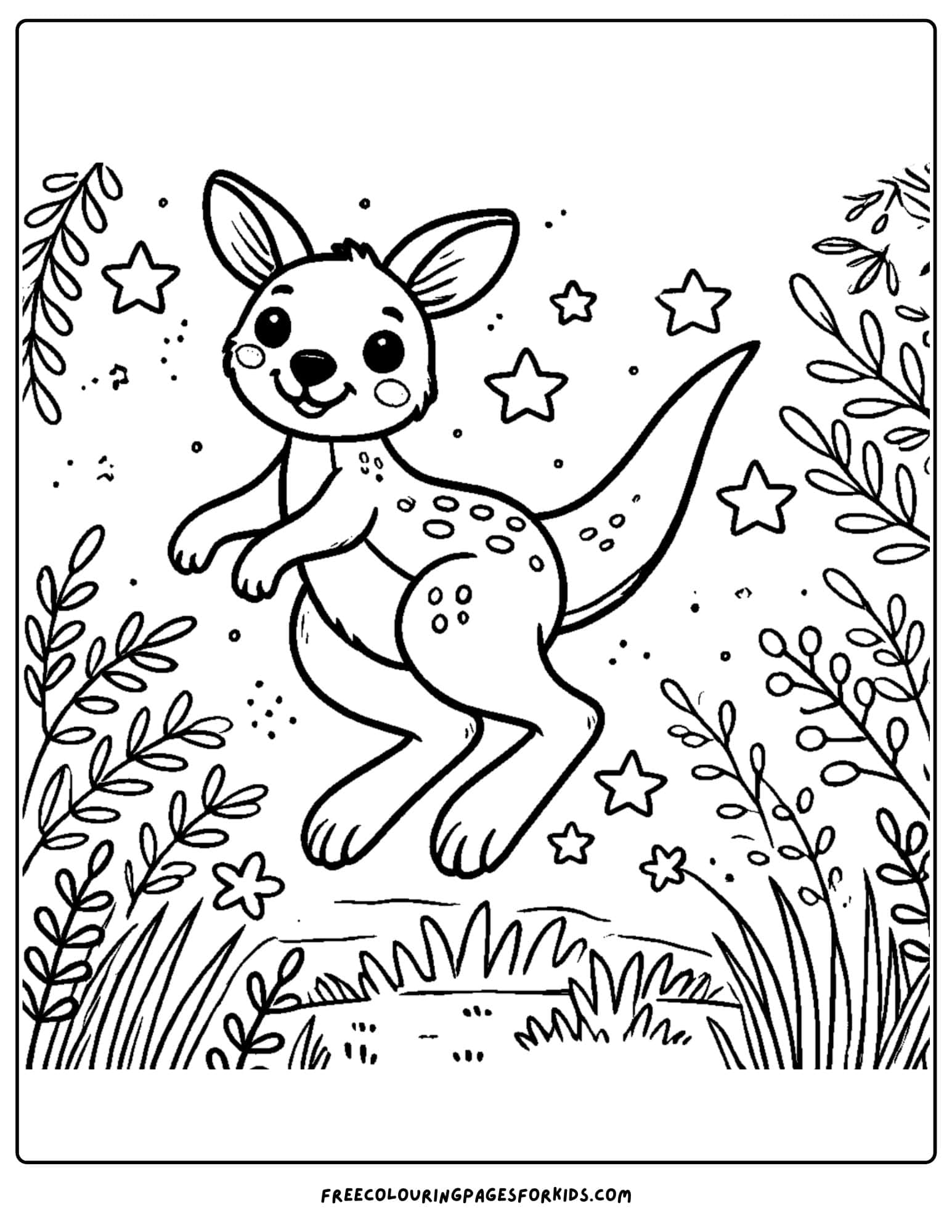 australia day kangaroo coloring page