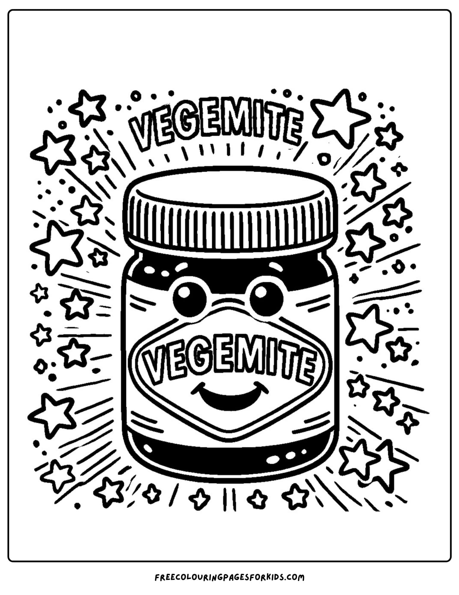 australia day vegemite coloring page