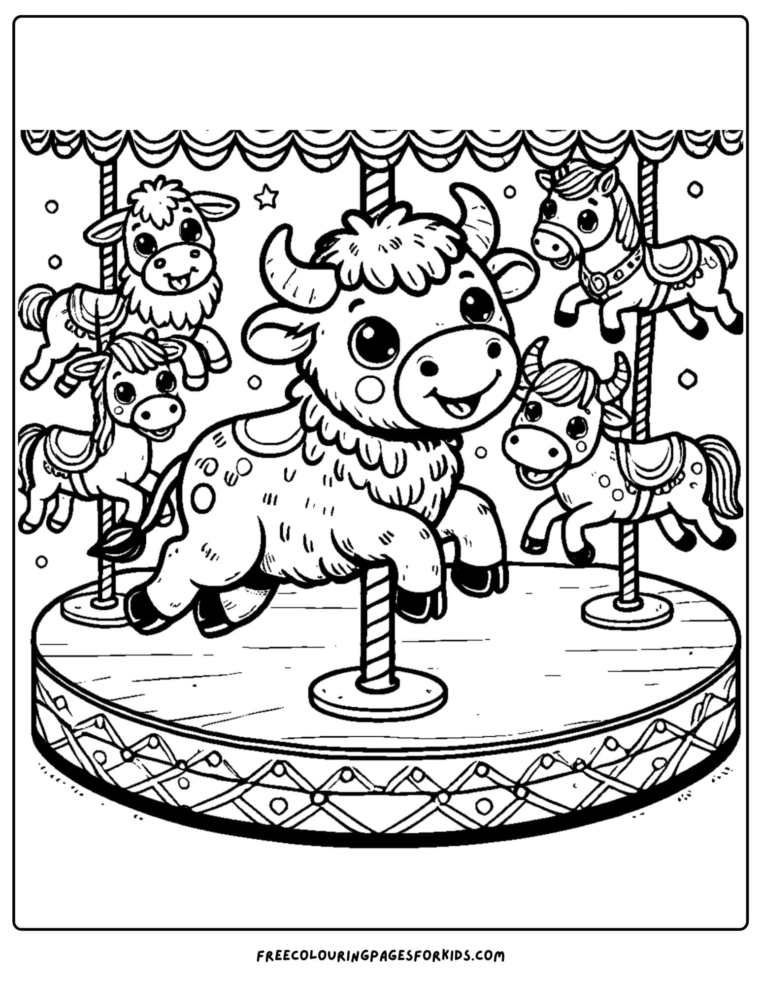 buffalo carousel coloring page