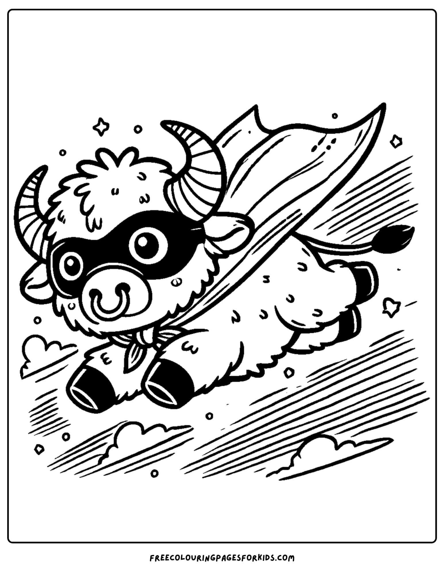 buffalo superhero coloring page