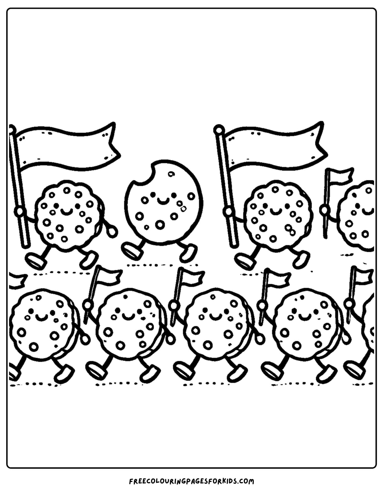 cookies parading coloring page