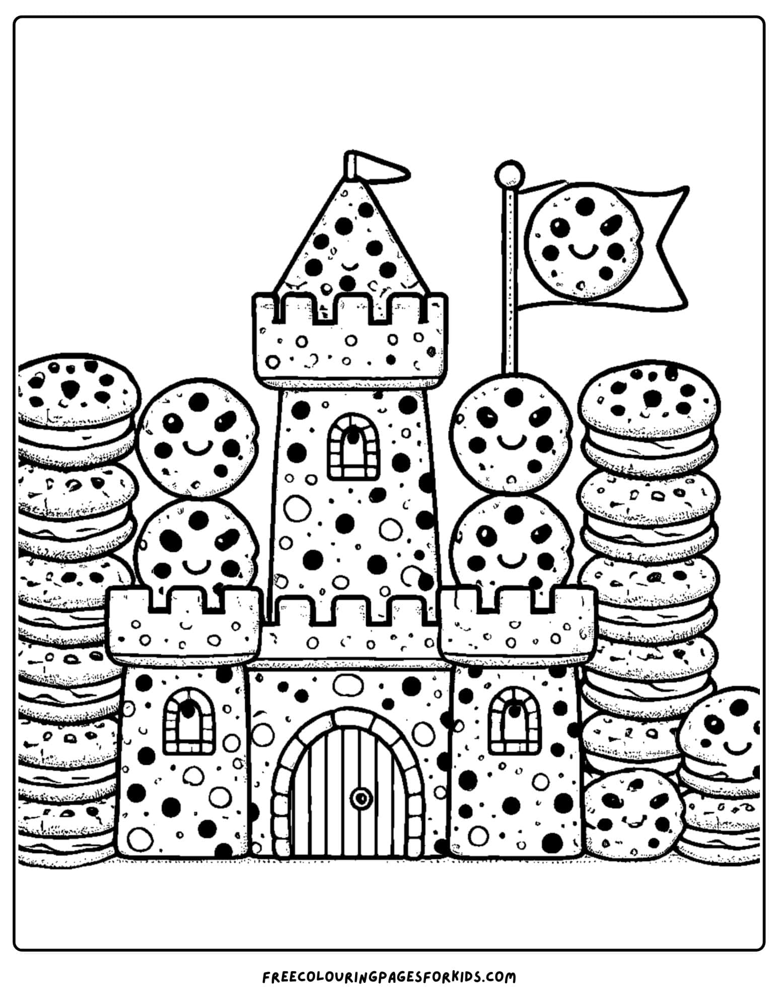 cookie castle coloring page