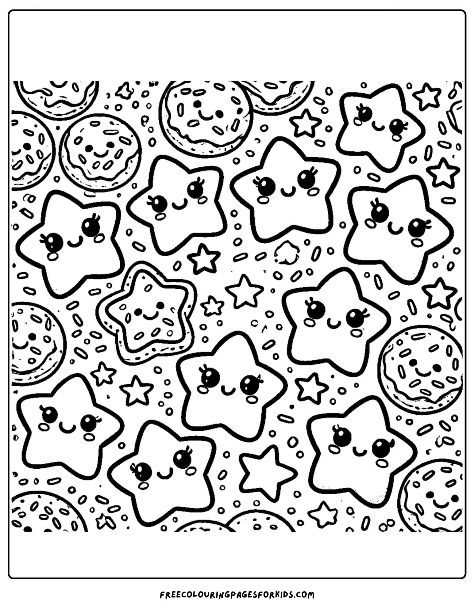 cookies shaped like stars coloring page