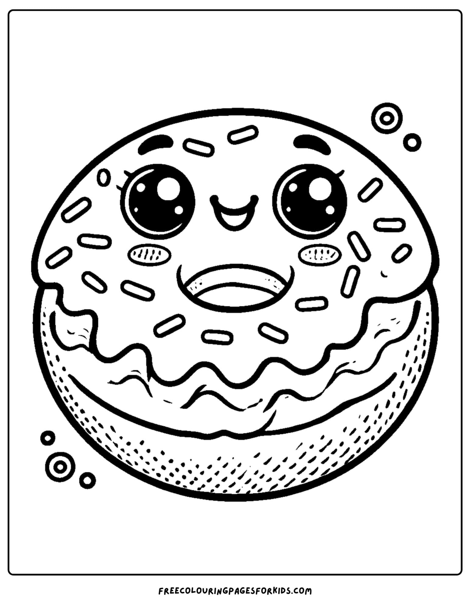 donut with a big smile coloring page