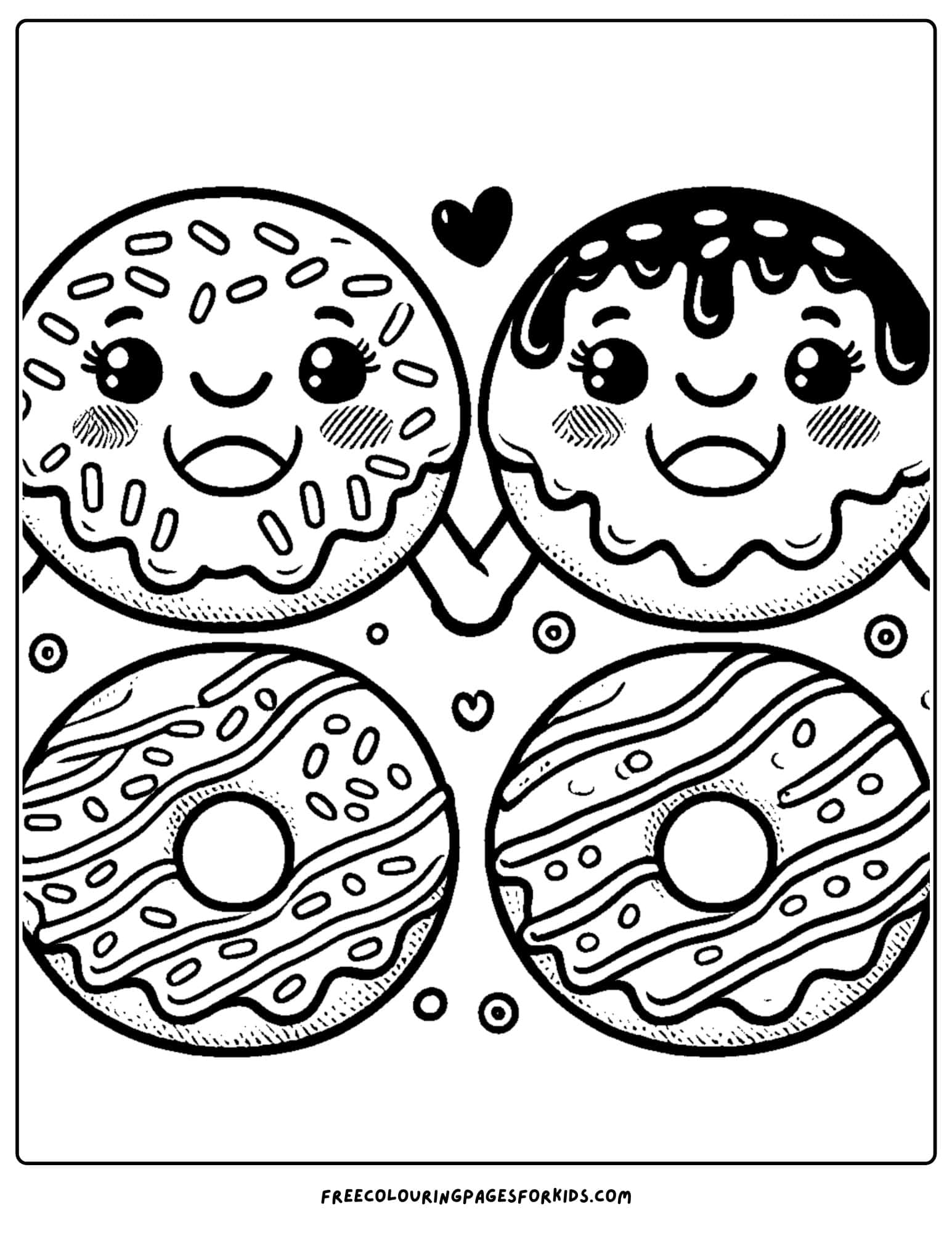 donut friends coloring page