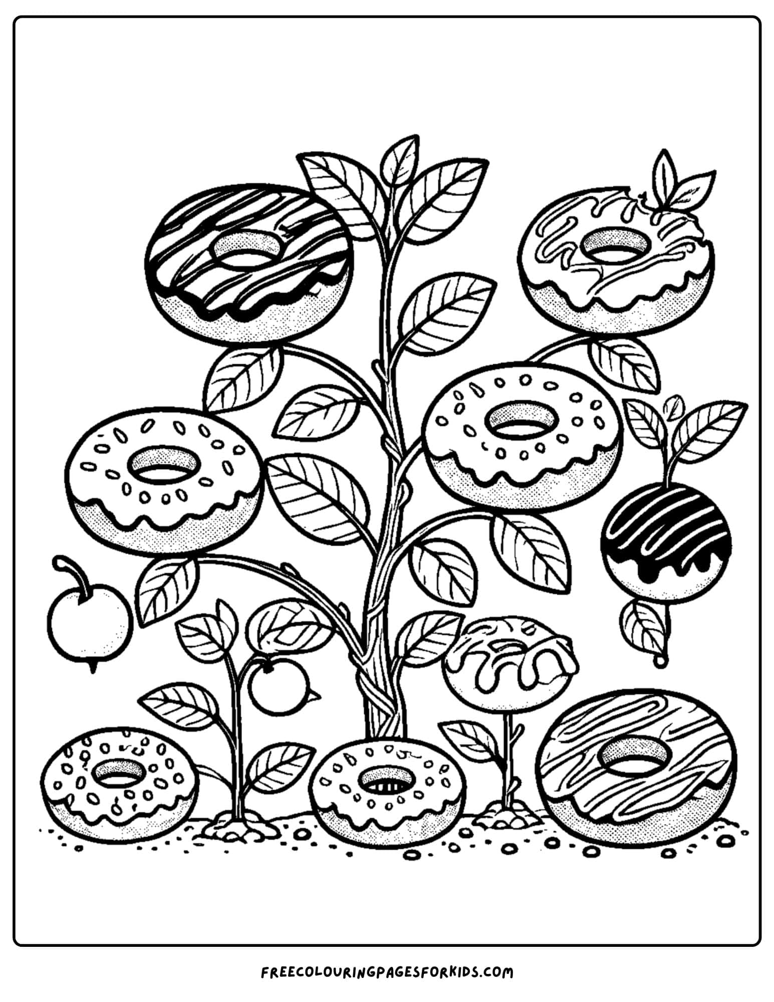 donut tree coloring page