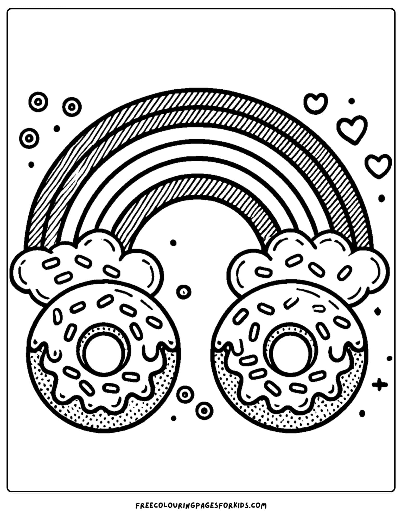 donut rainbow coloring page