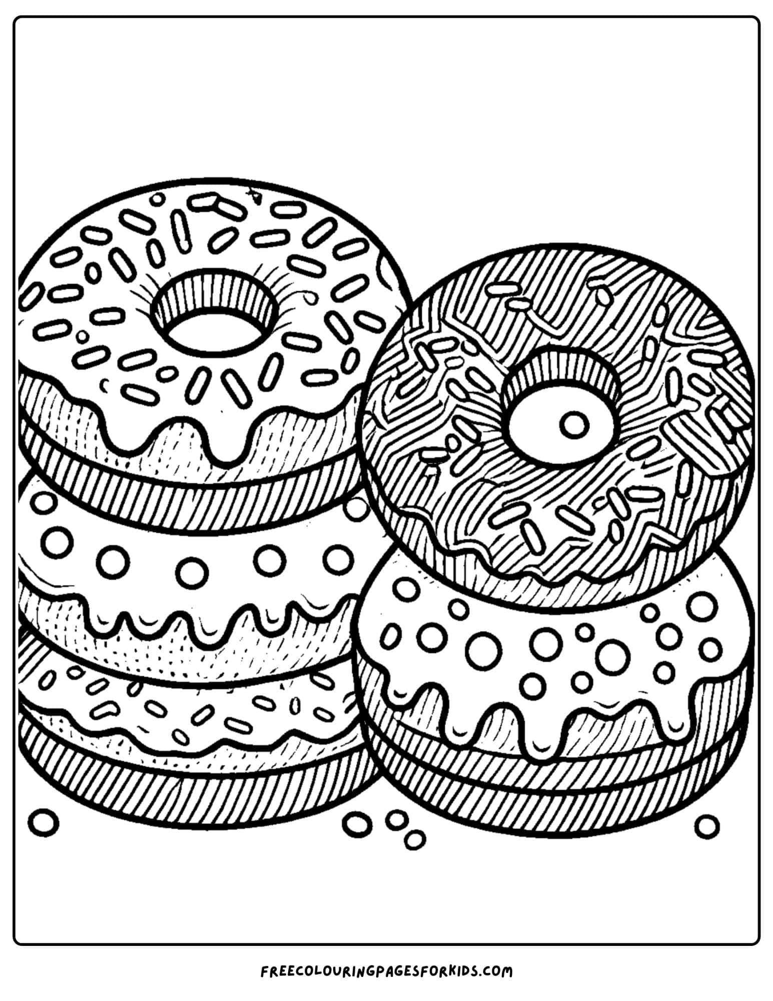 donut stack coloring page