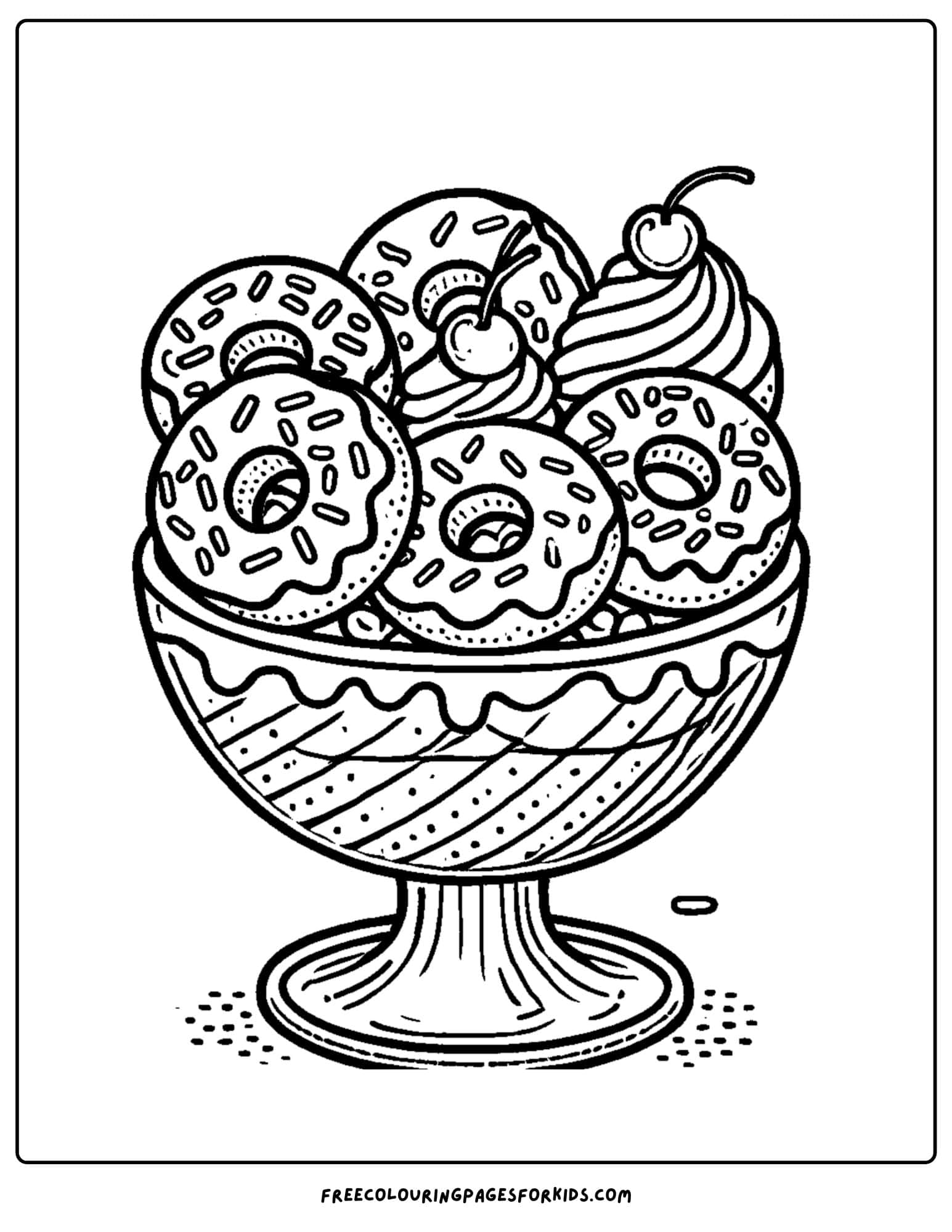 donut sundae coloring page