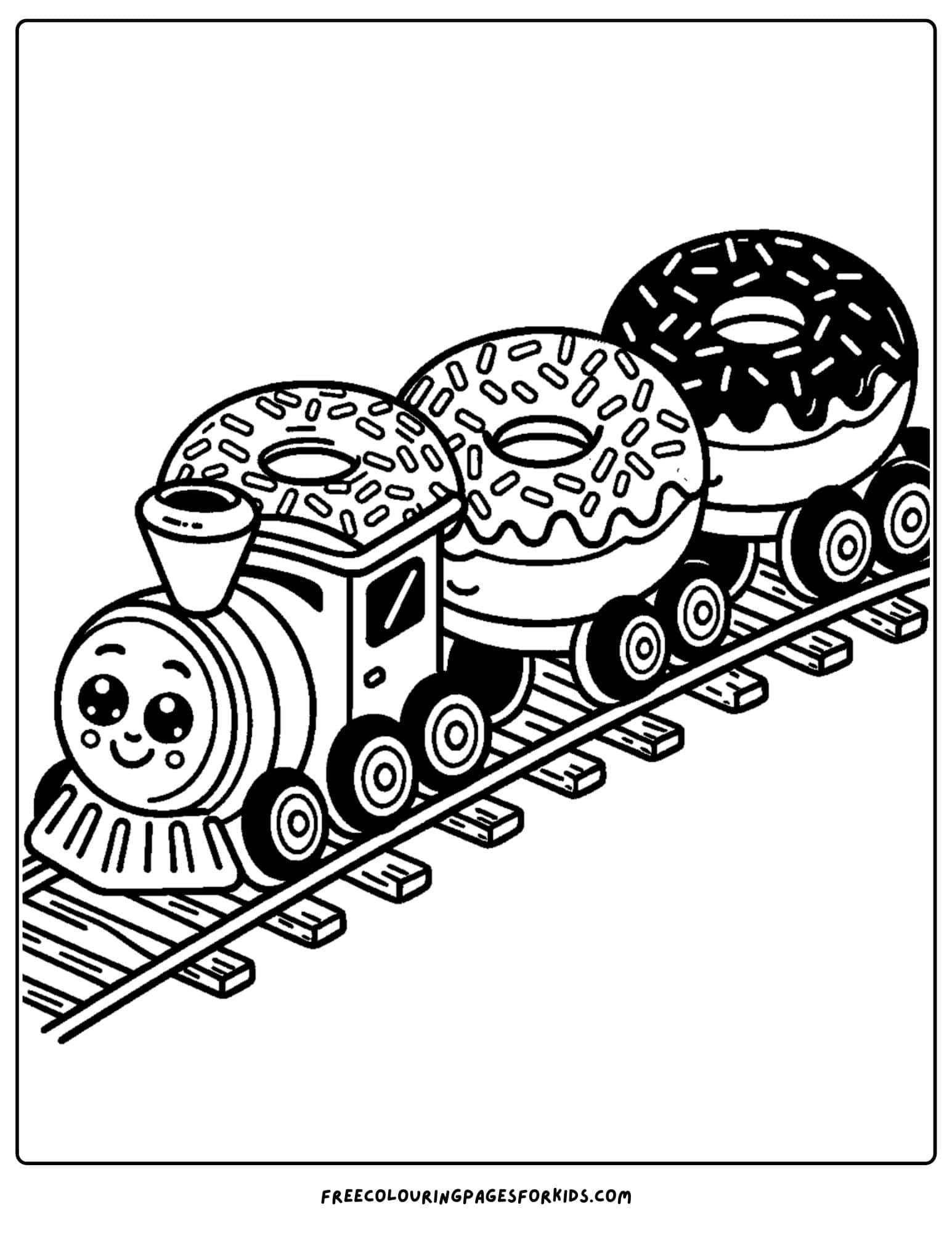 donut train coloring page