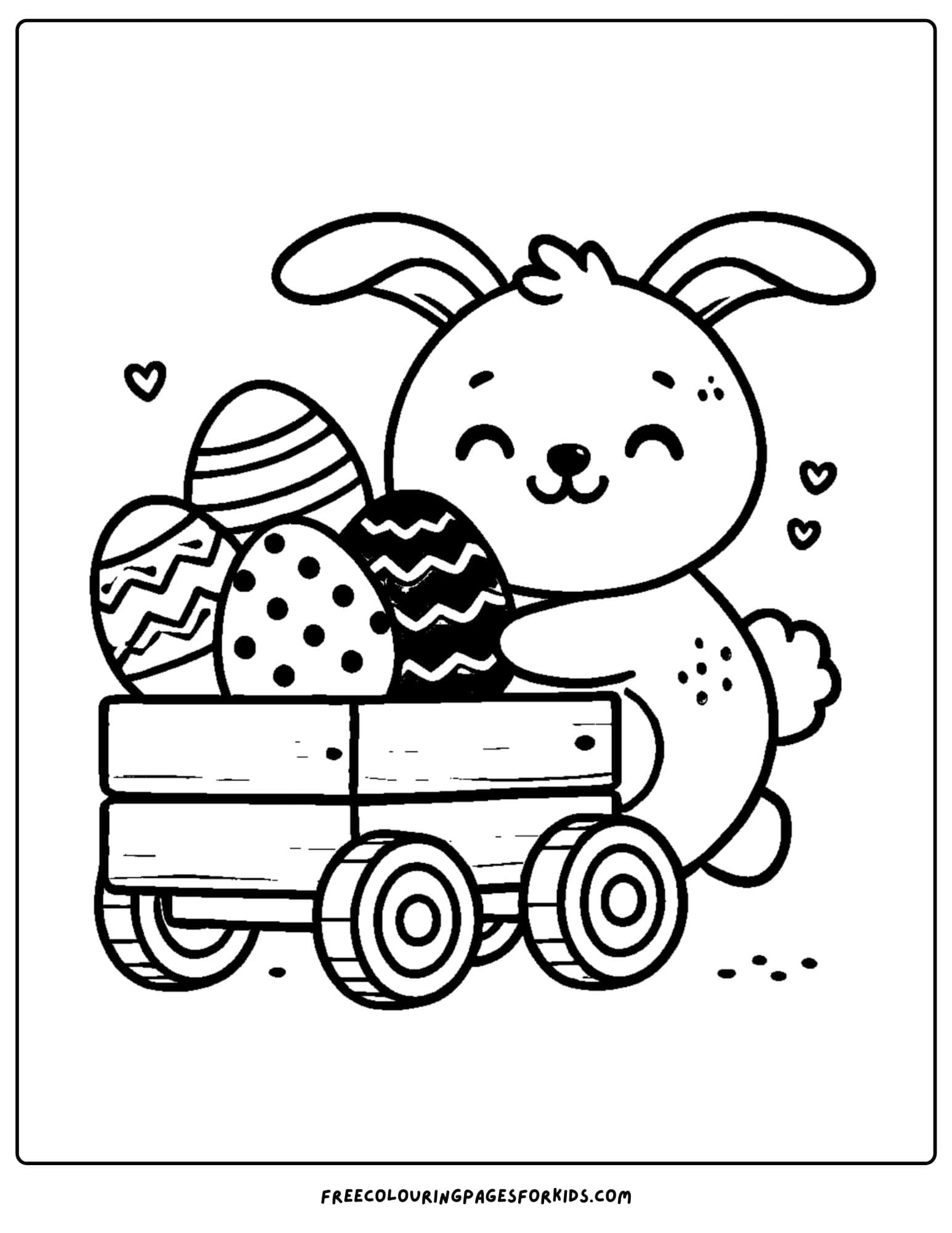 easter bunny delivering eggs coloring page