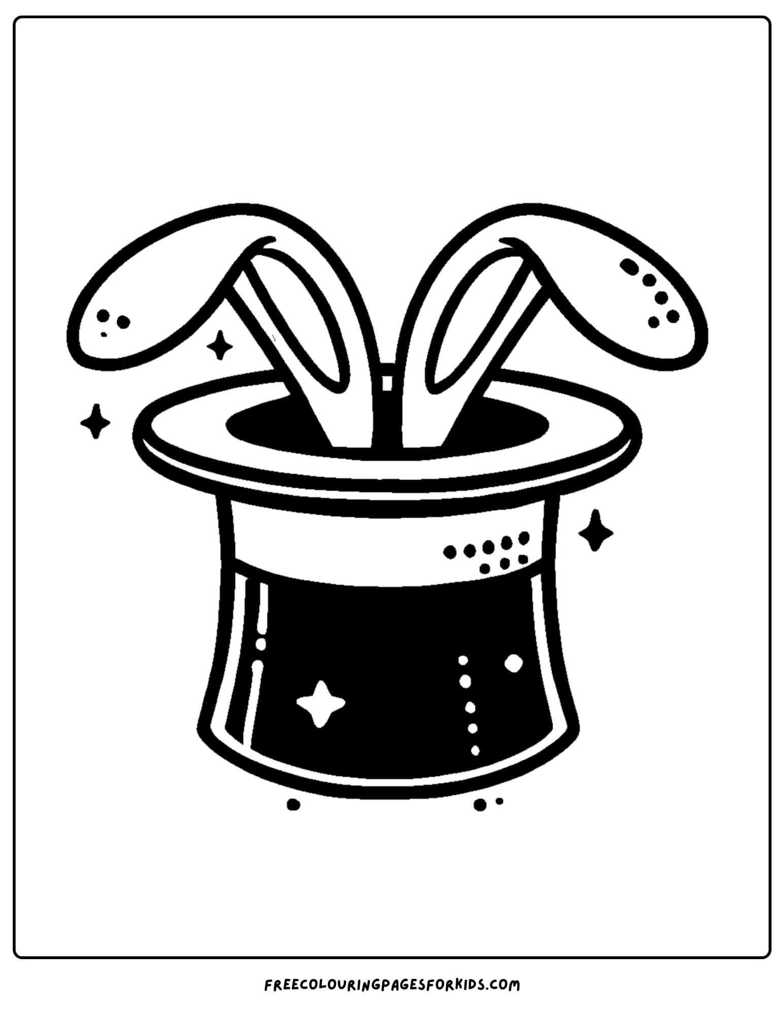 easter bunny ears in a hat coloring page