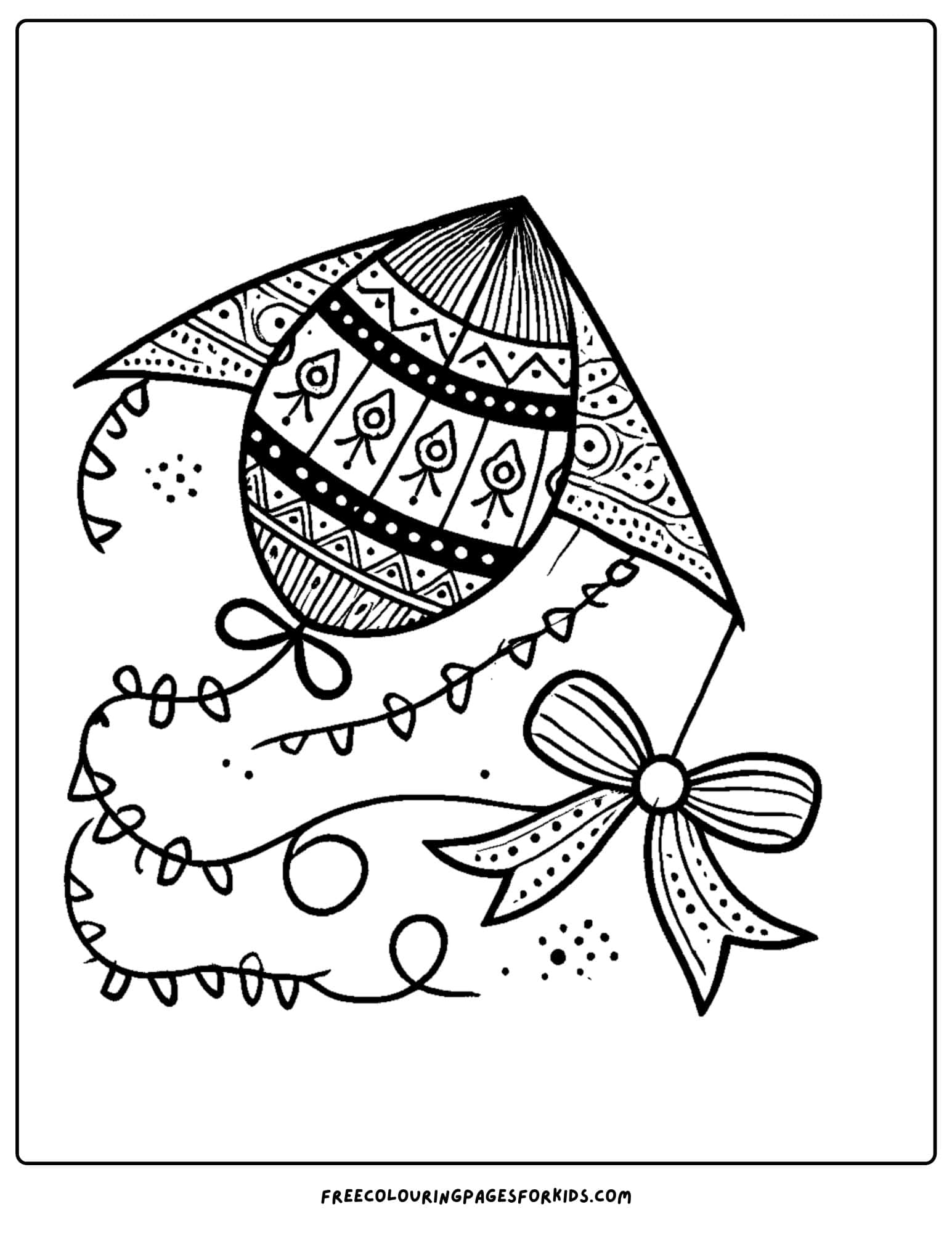 easter egg shaped kite coloring page