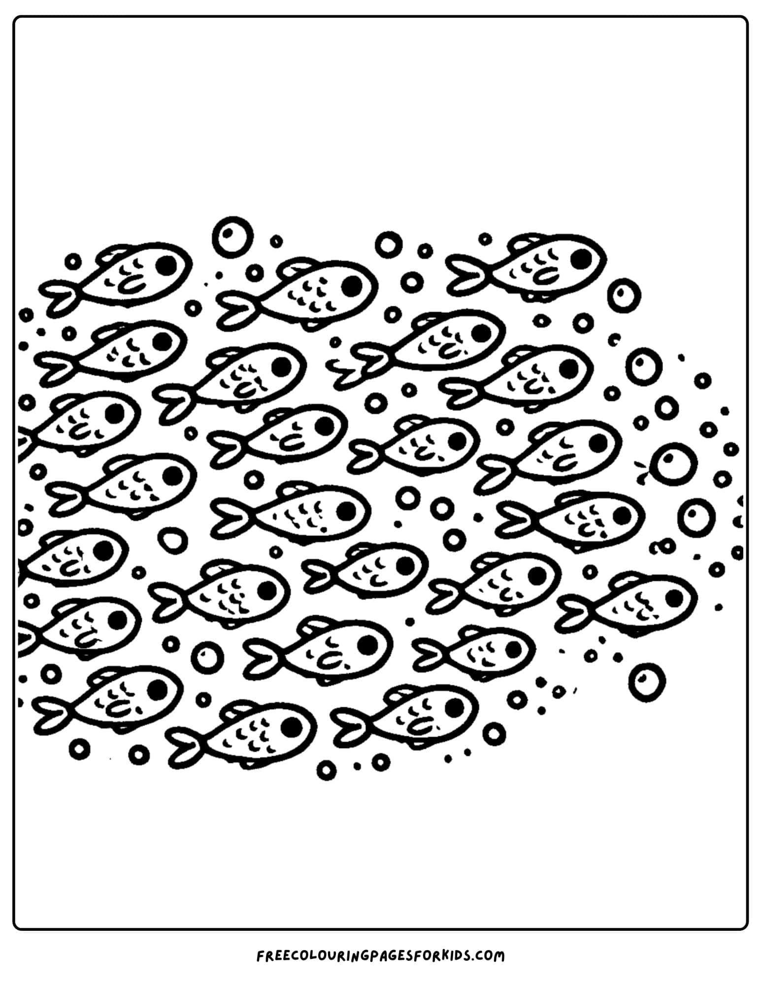 a shoal of fish coloring page