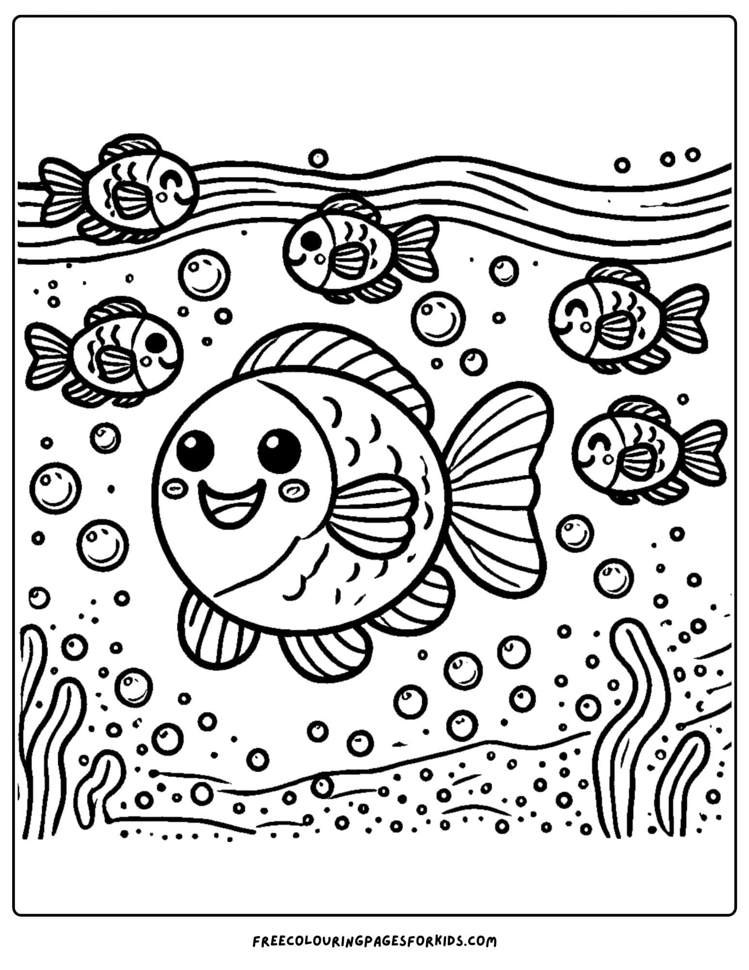 fish with smaller fish coloring page