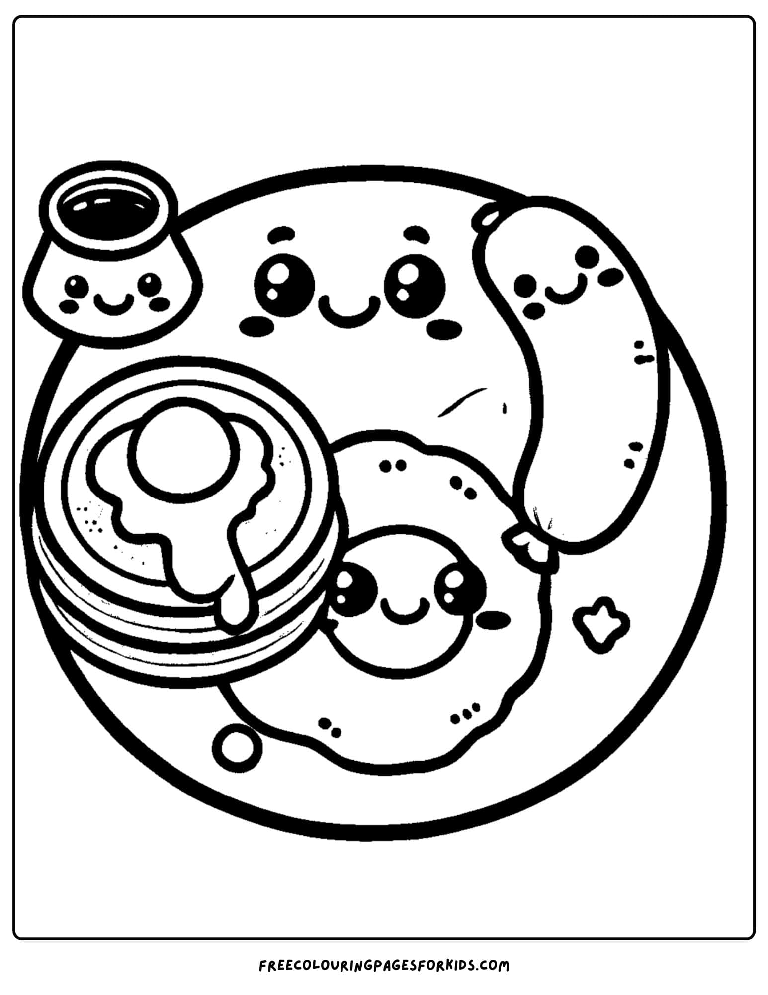 full breakfast coloring page