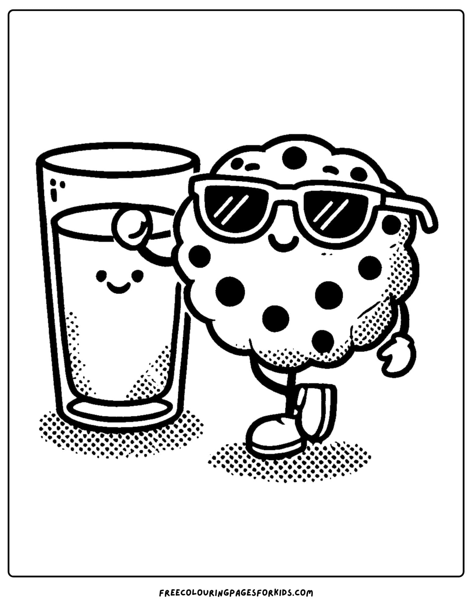 milk and cookie coloring page