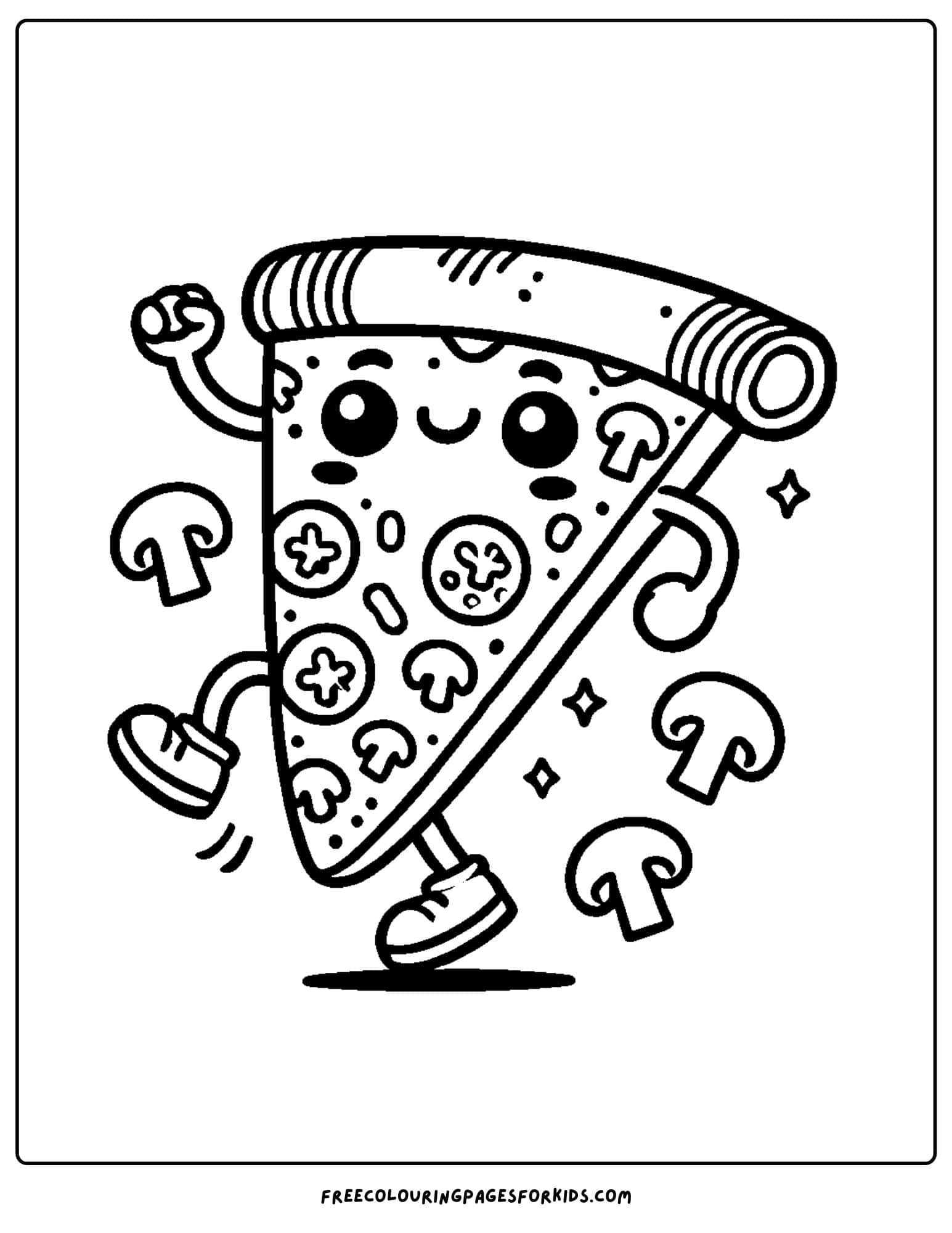 slice of pizza coloring page