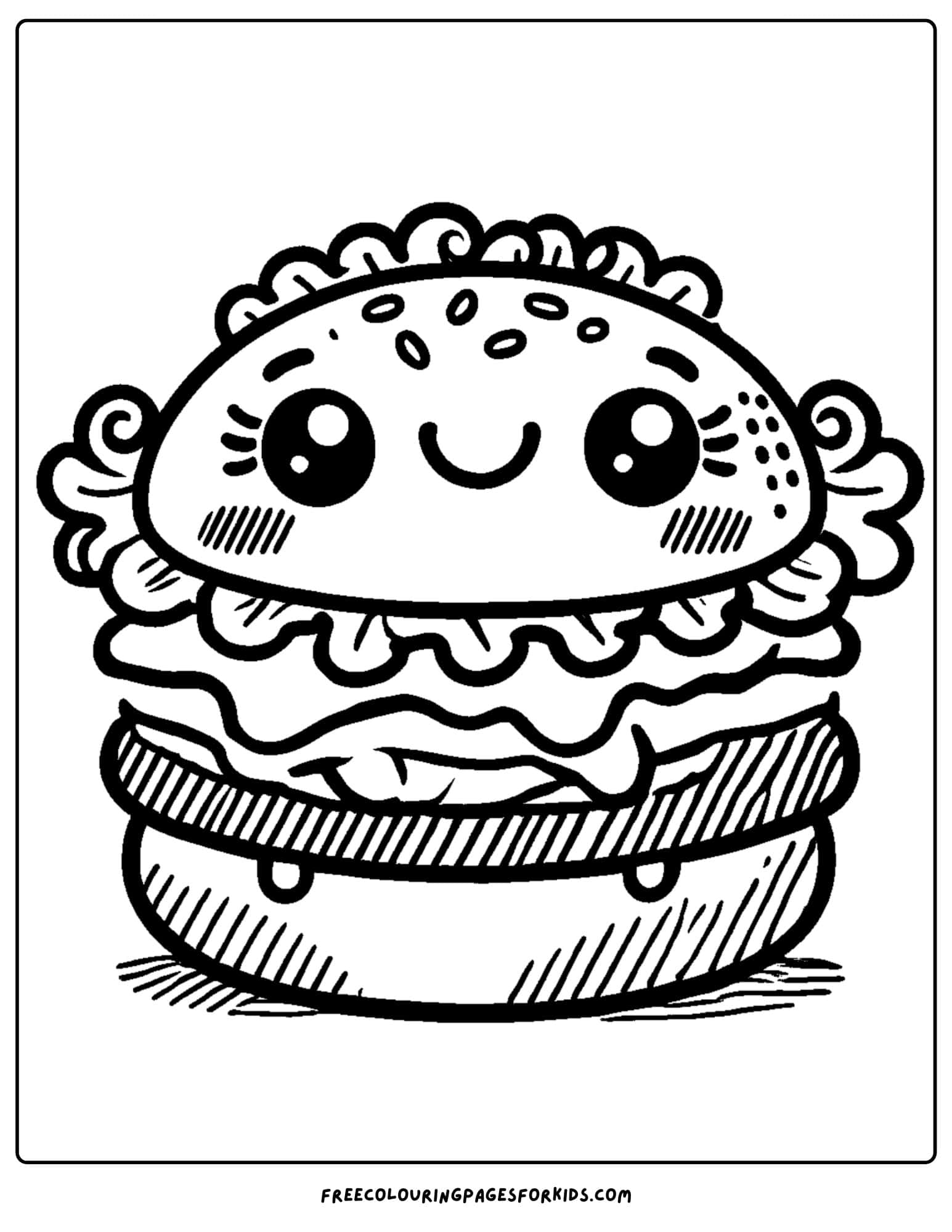 hamburger coloring page