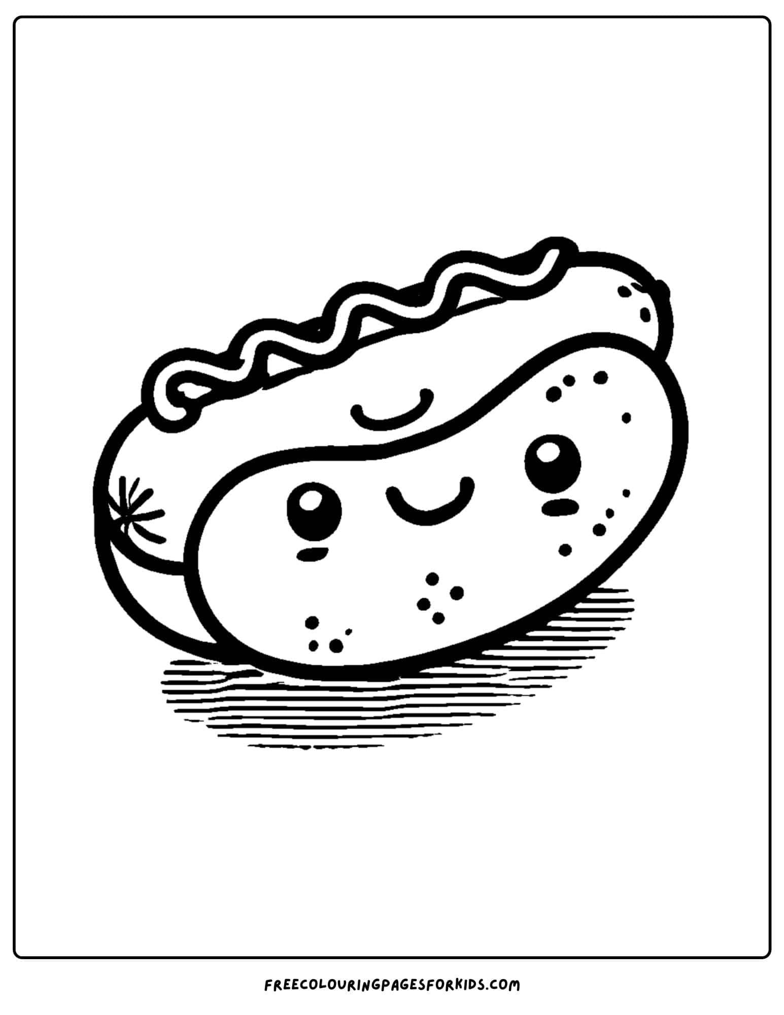 hotdog coloring page