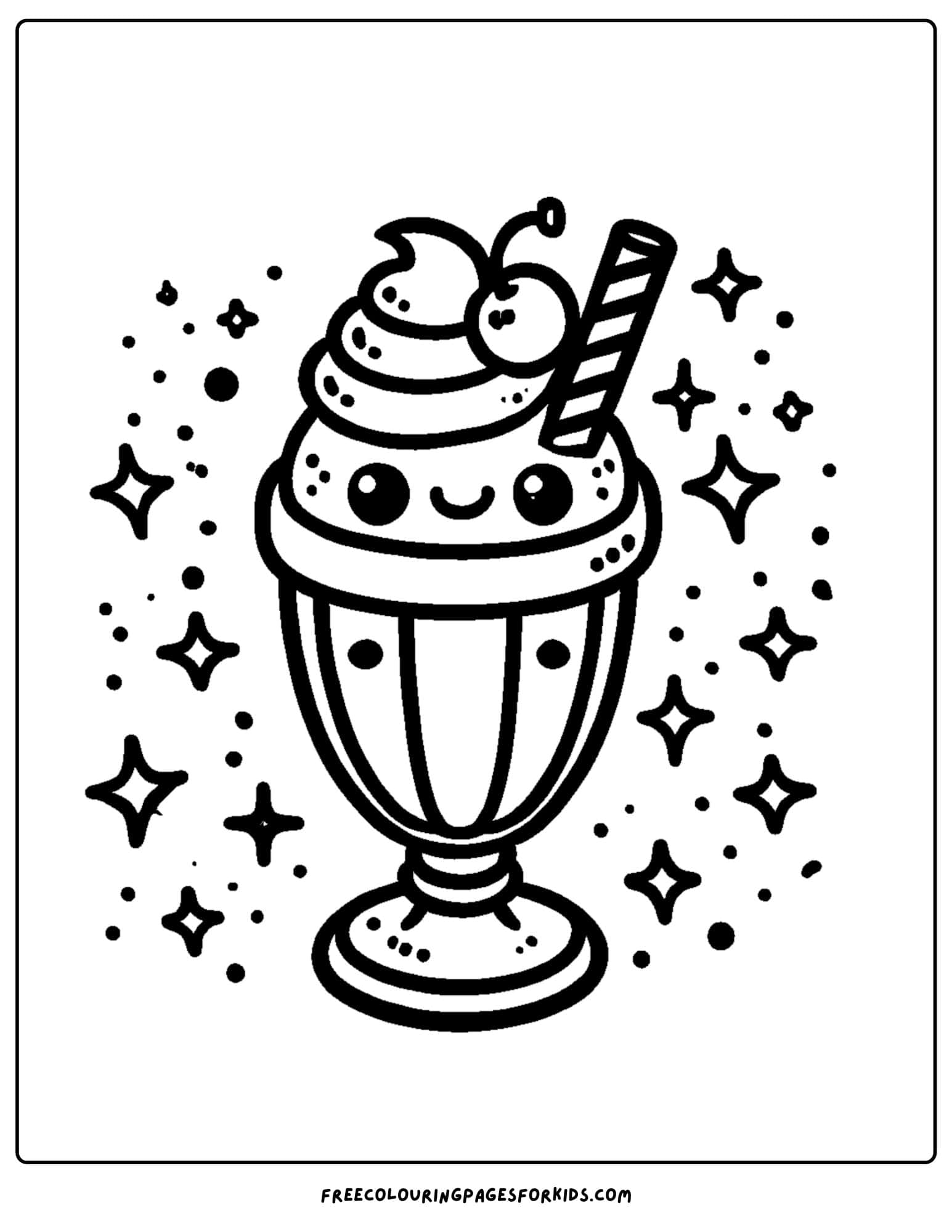 milkshake coloring page