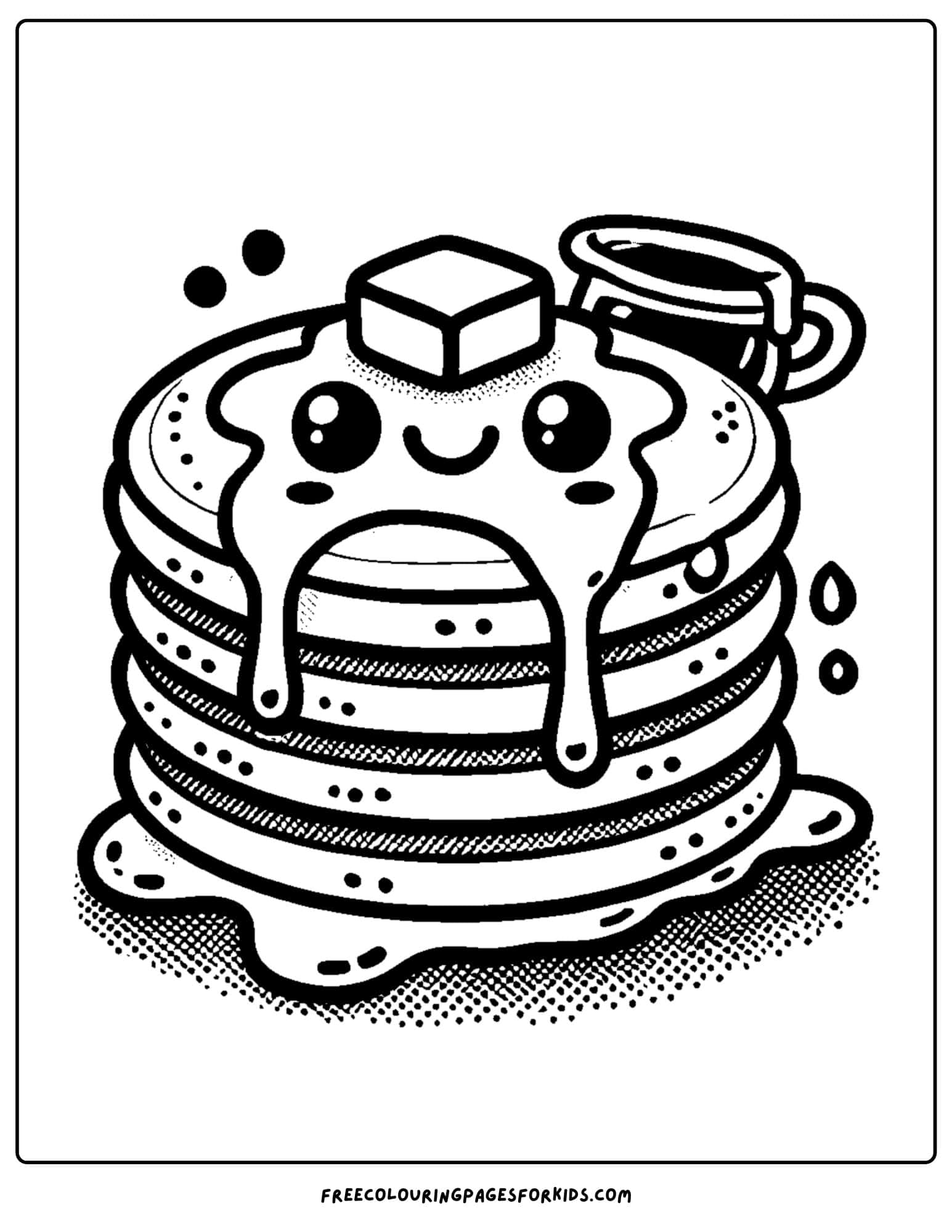 stack of pancakes coloring page