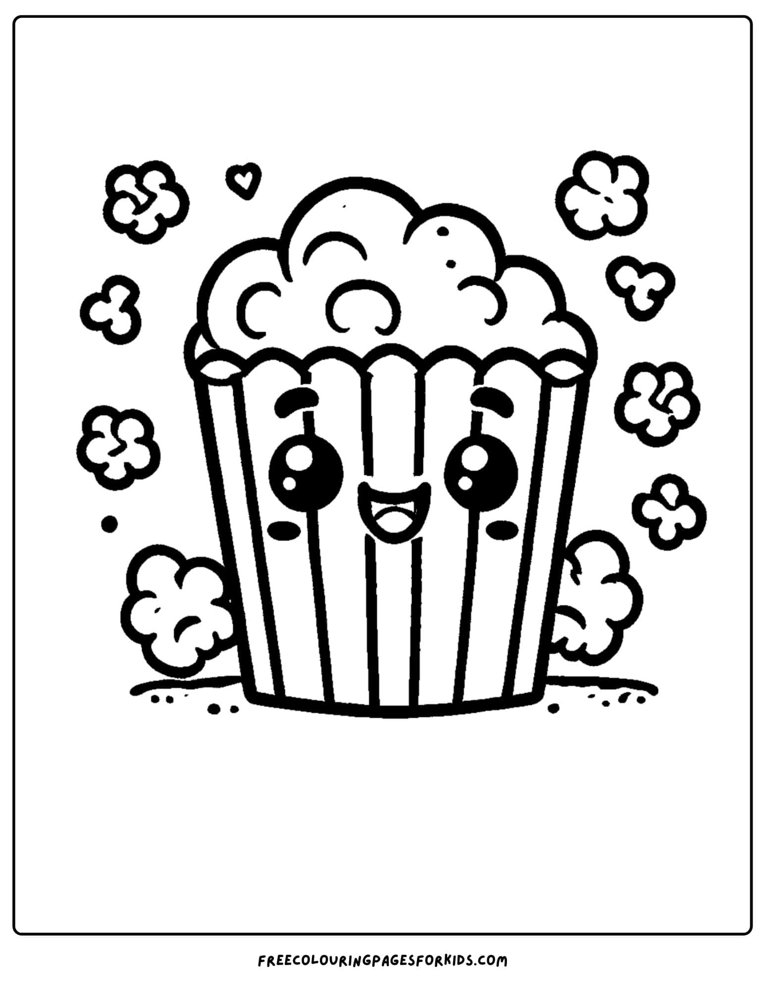 popcorn coloring page