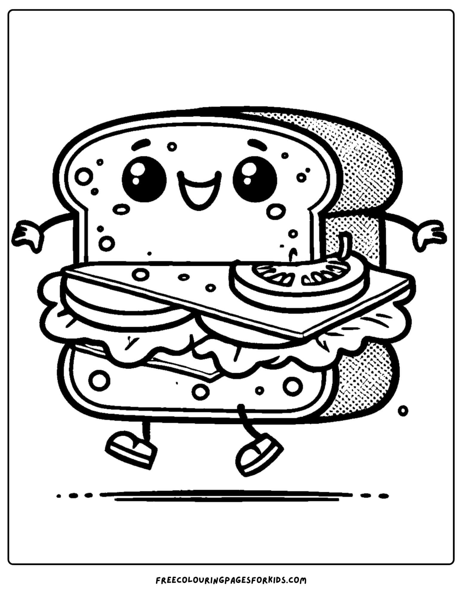 sandwich coloring page