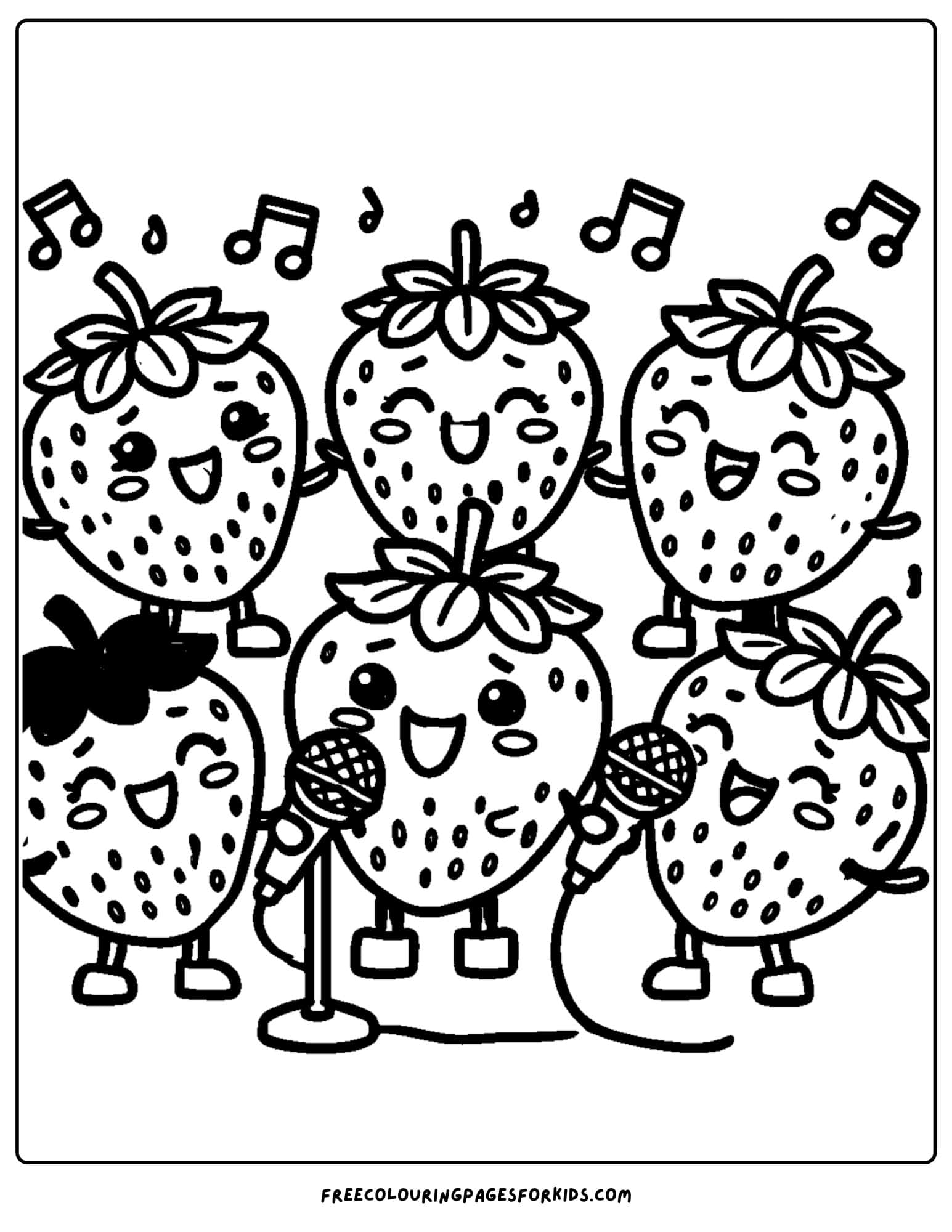 strawberries coloring page