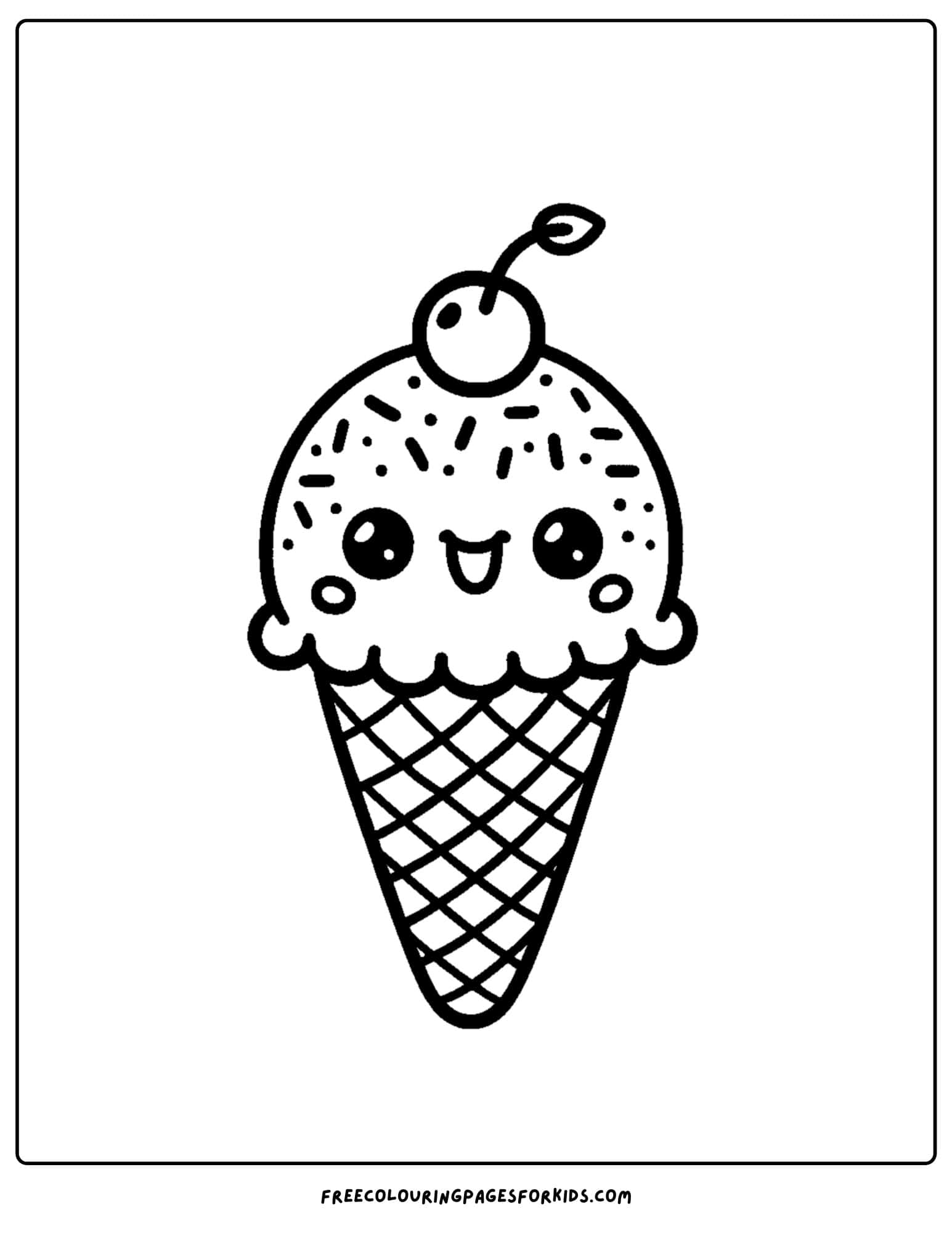 ice cream cone coloring page