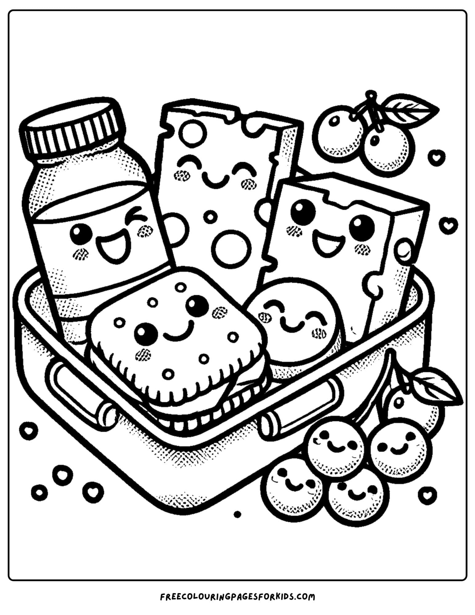 snack pack for lunch coloring page