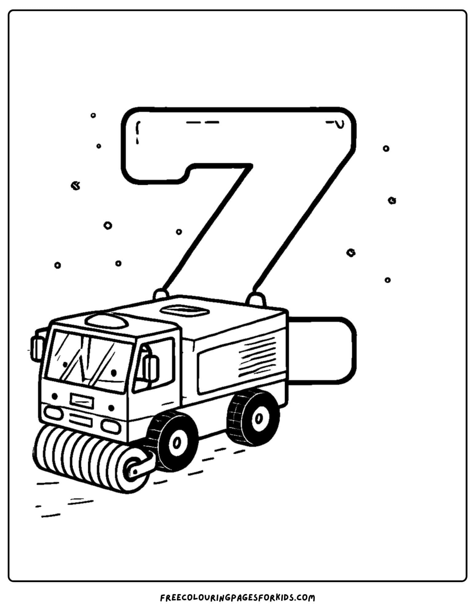 letter z for zamboni coloring page