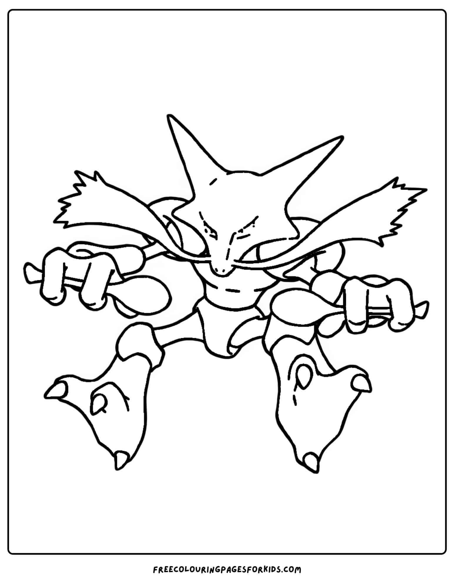 alakazam pokemon coloring page