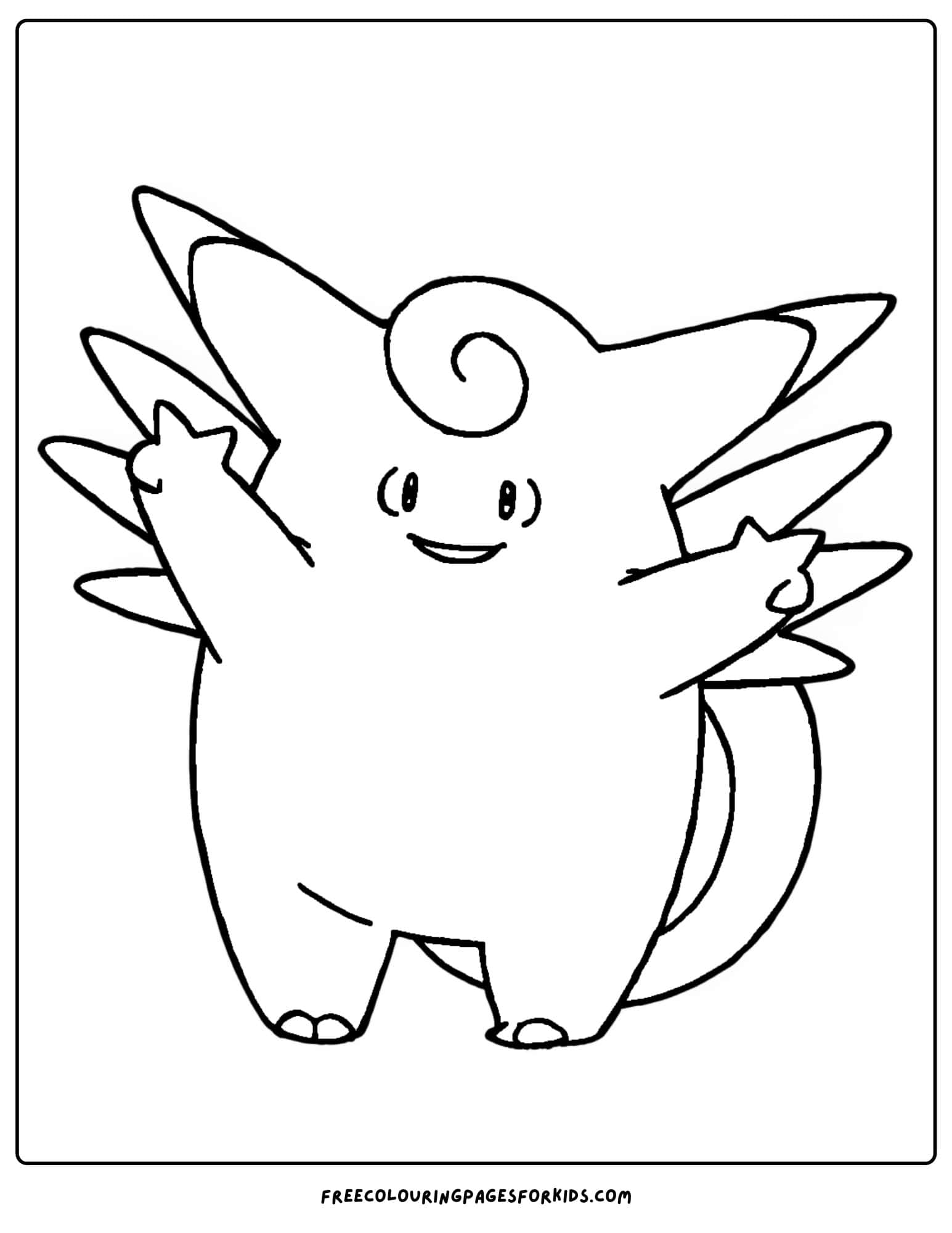 clefable pokemon coloring page