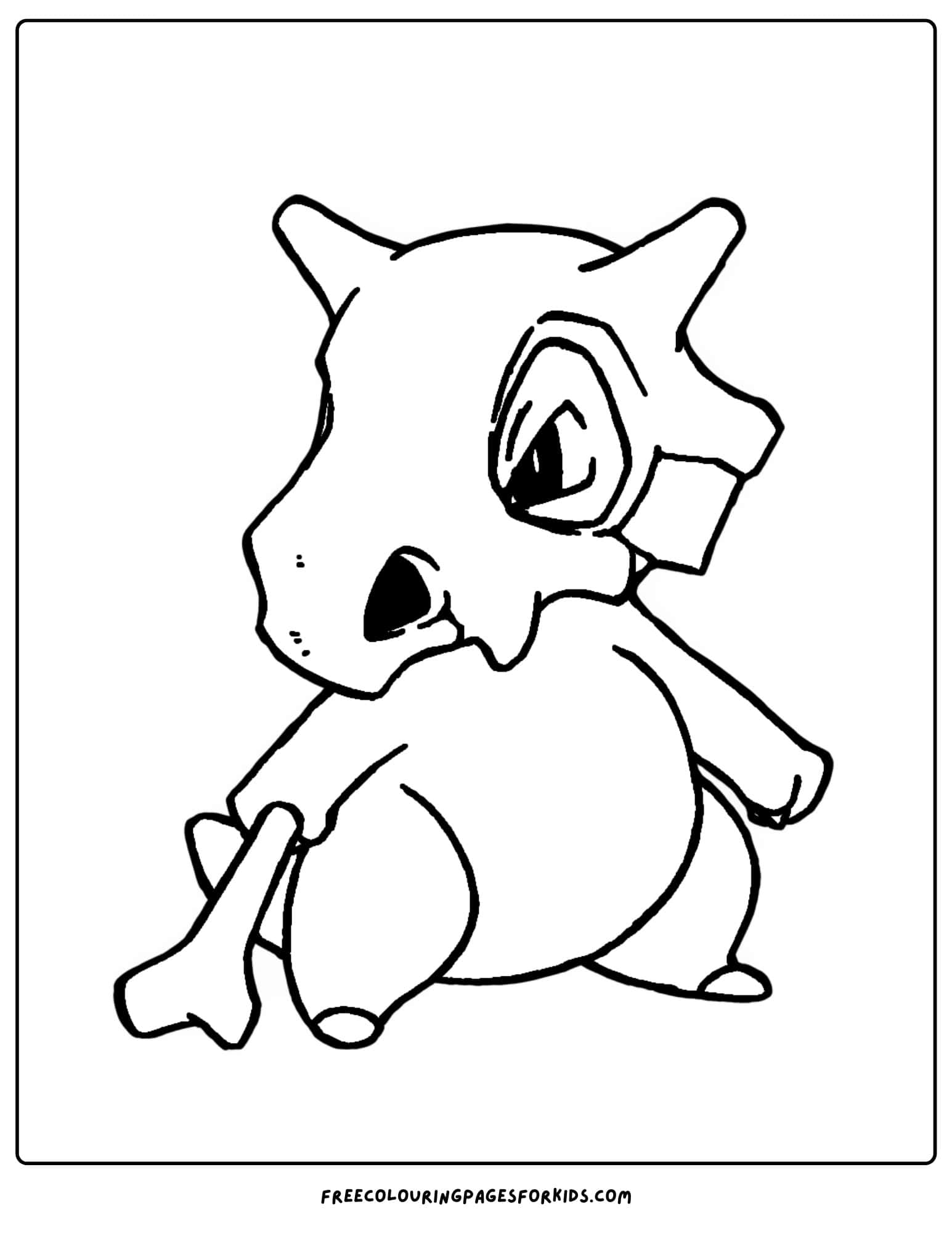 cubone pokemon coloring page