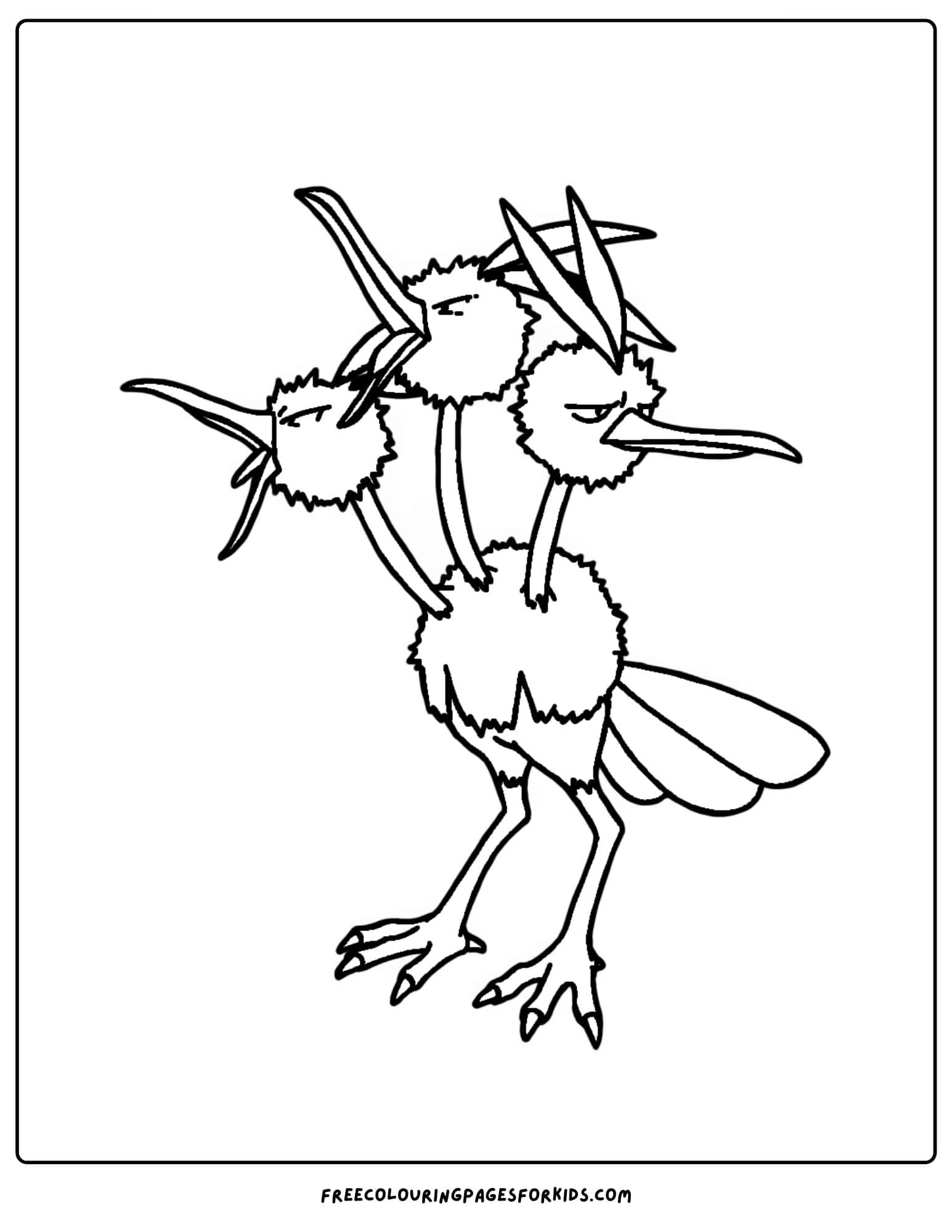 dodrio pokemon coloring page