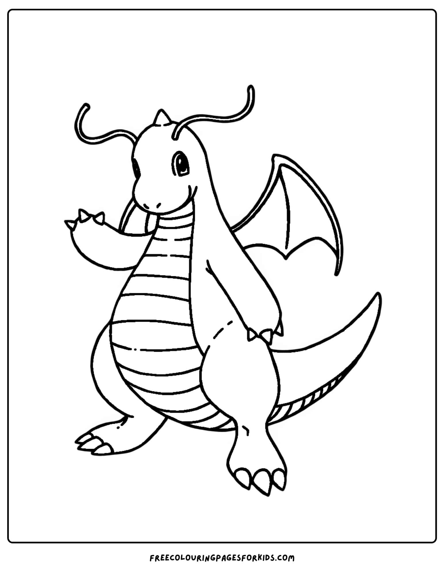 dragonite pokemon coloring page