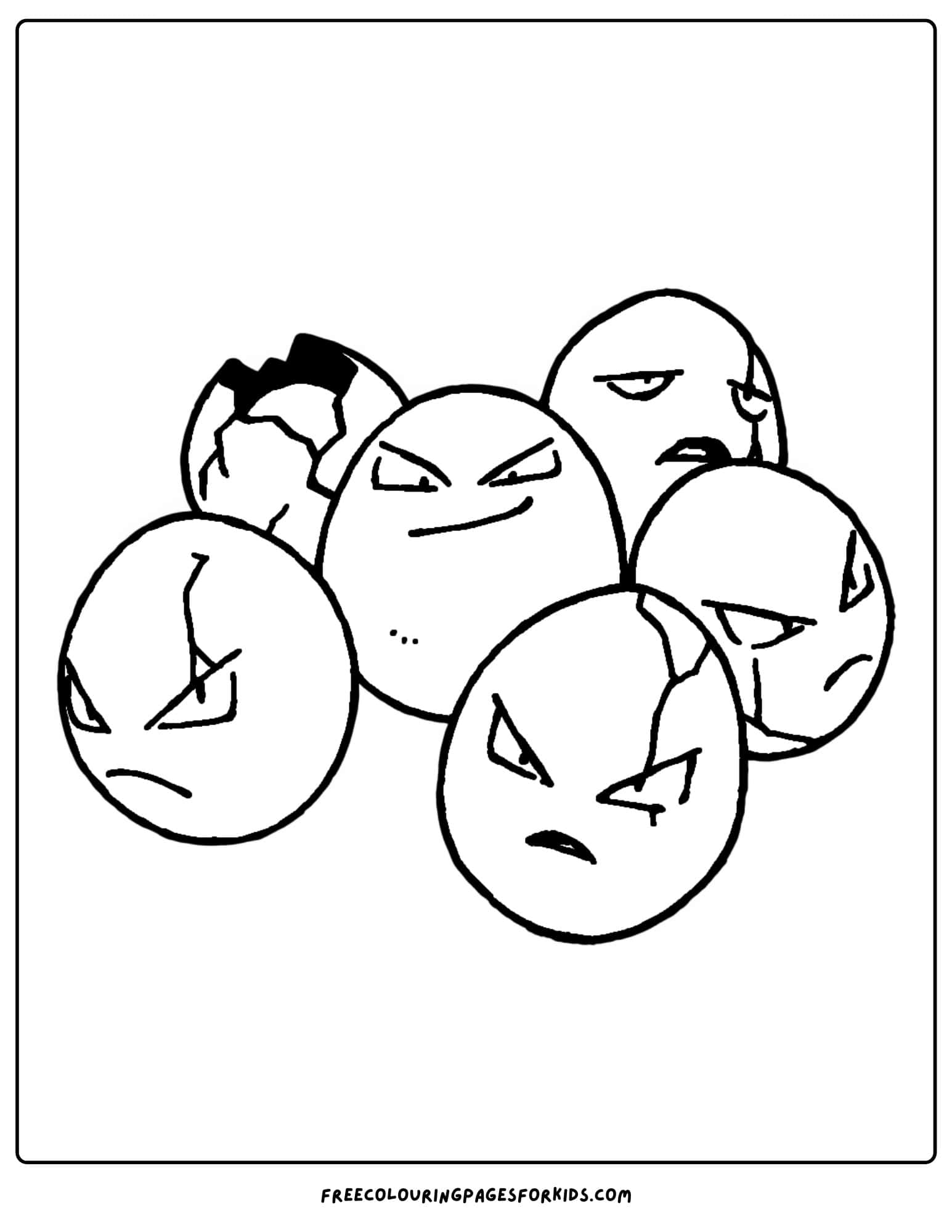 exeggcute pokemon coloring page