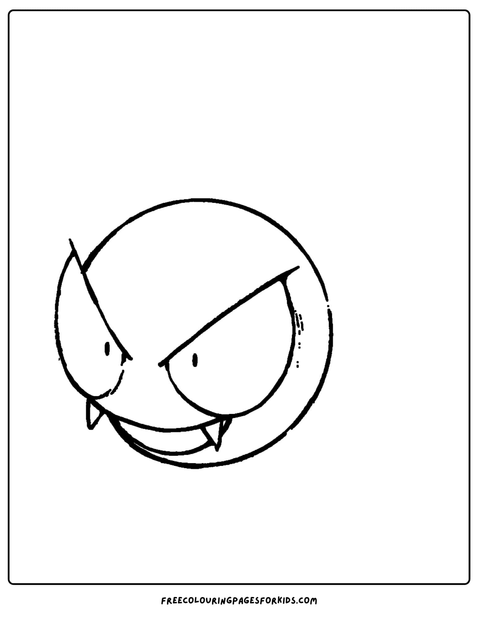 gastly pokemon coloring page