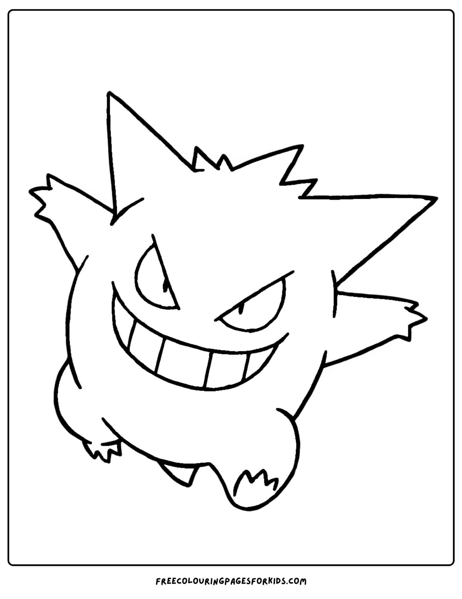 gengar pokemon coloring page