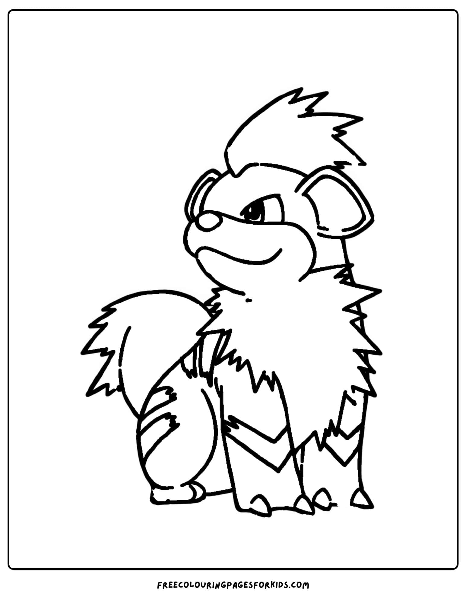 growlithe pokemon coloring page