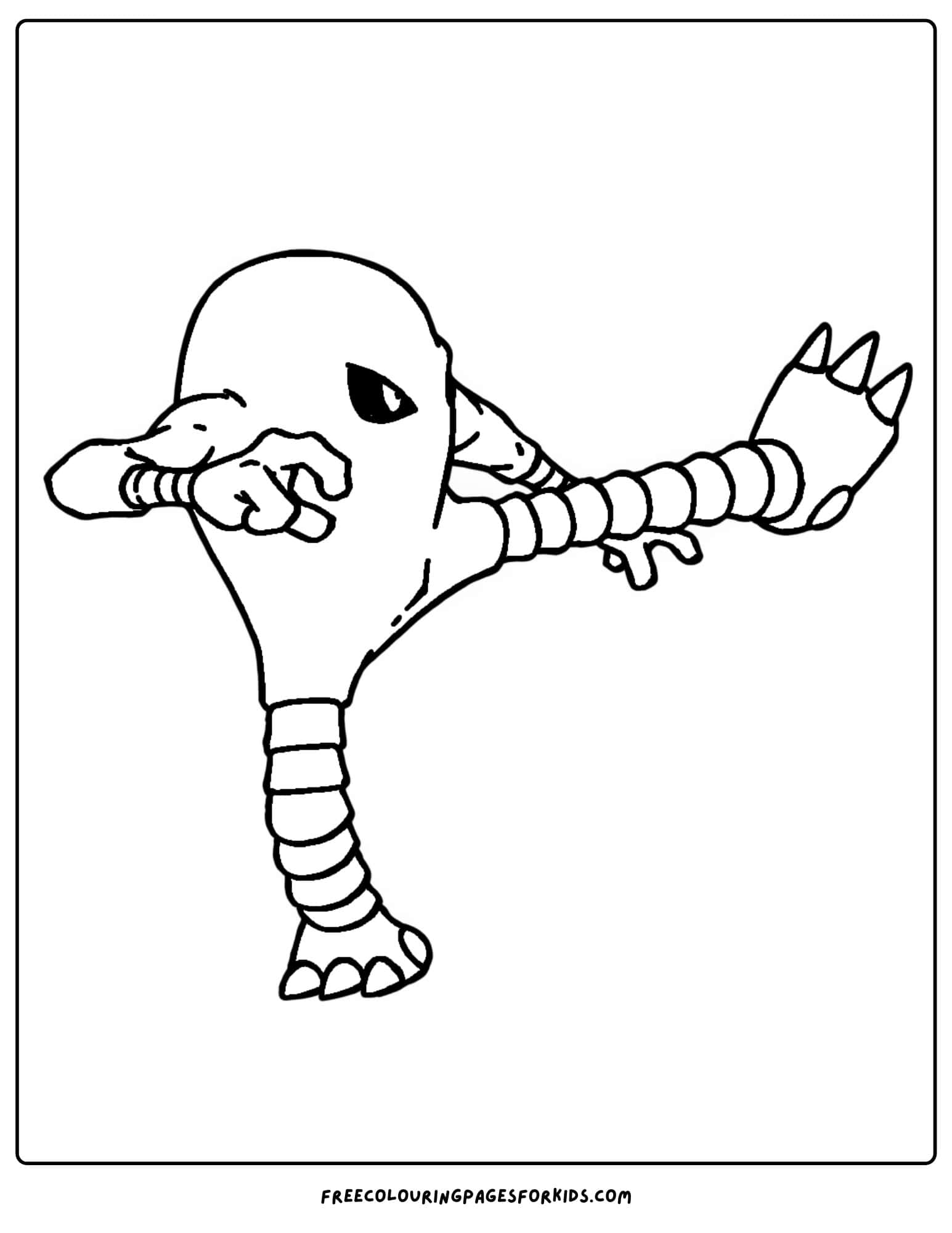 hitmonlee pokemon coloring page