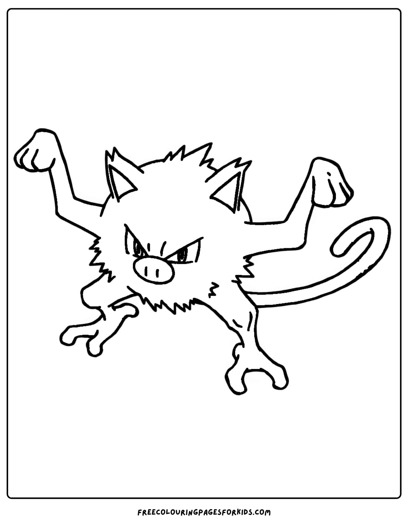 mankey pokemon coloring page